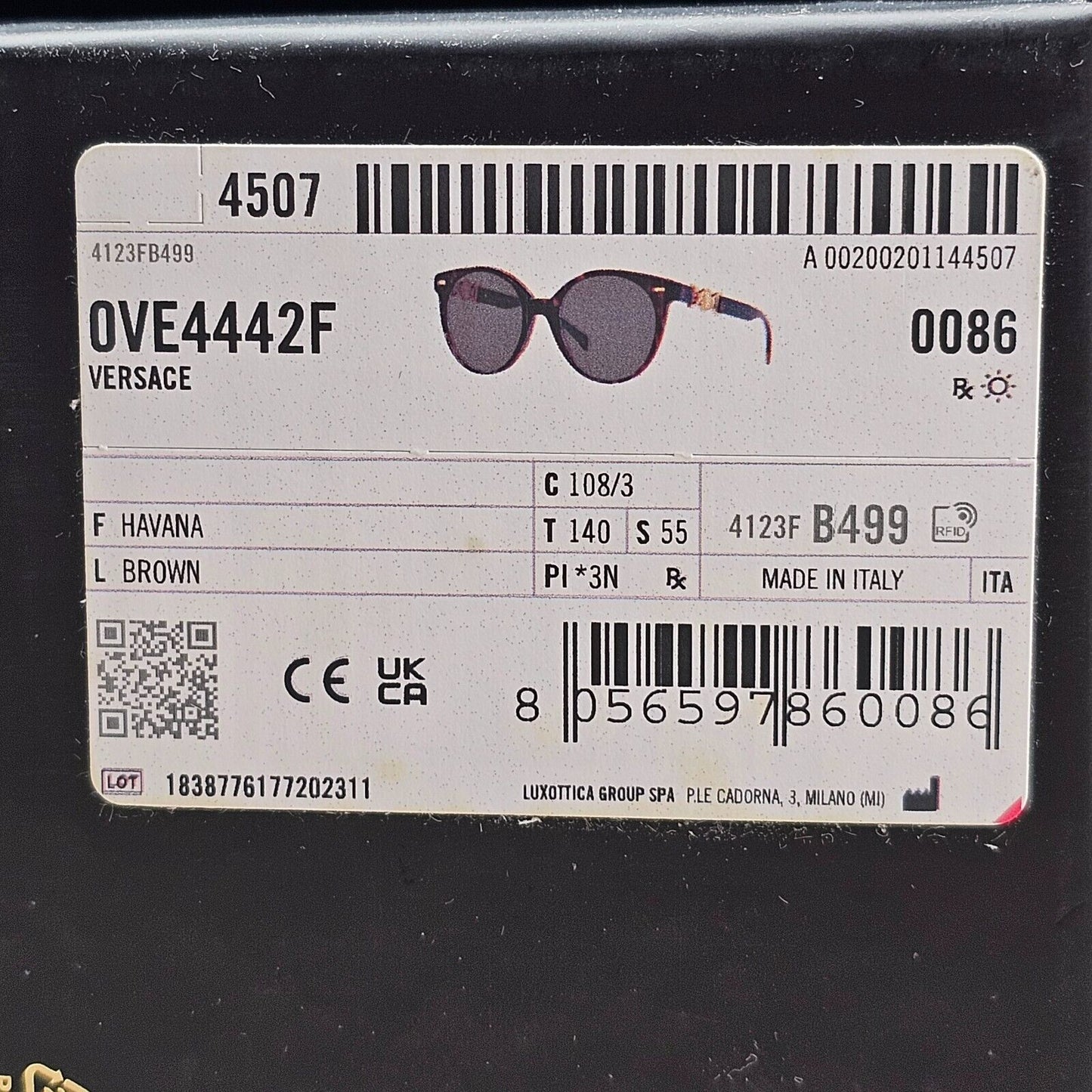 Versace Sunglasses Brown Havana Gold Round Lens Oversized MOD VE 4442-F 108/3