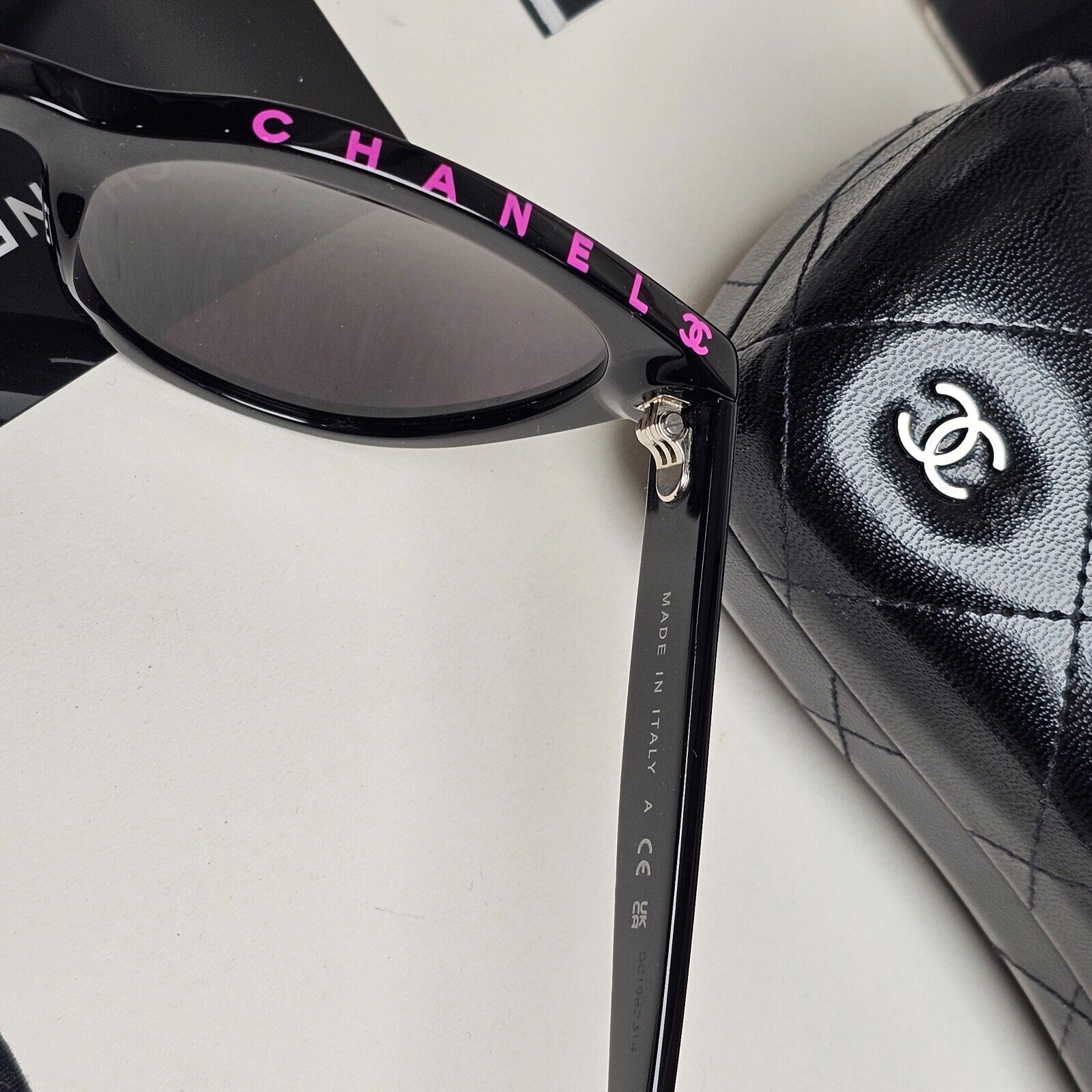 Chanel Sunglasses 2021 Black Letters Magenta 5414 c.1711/S4 54mm 250125