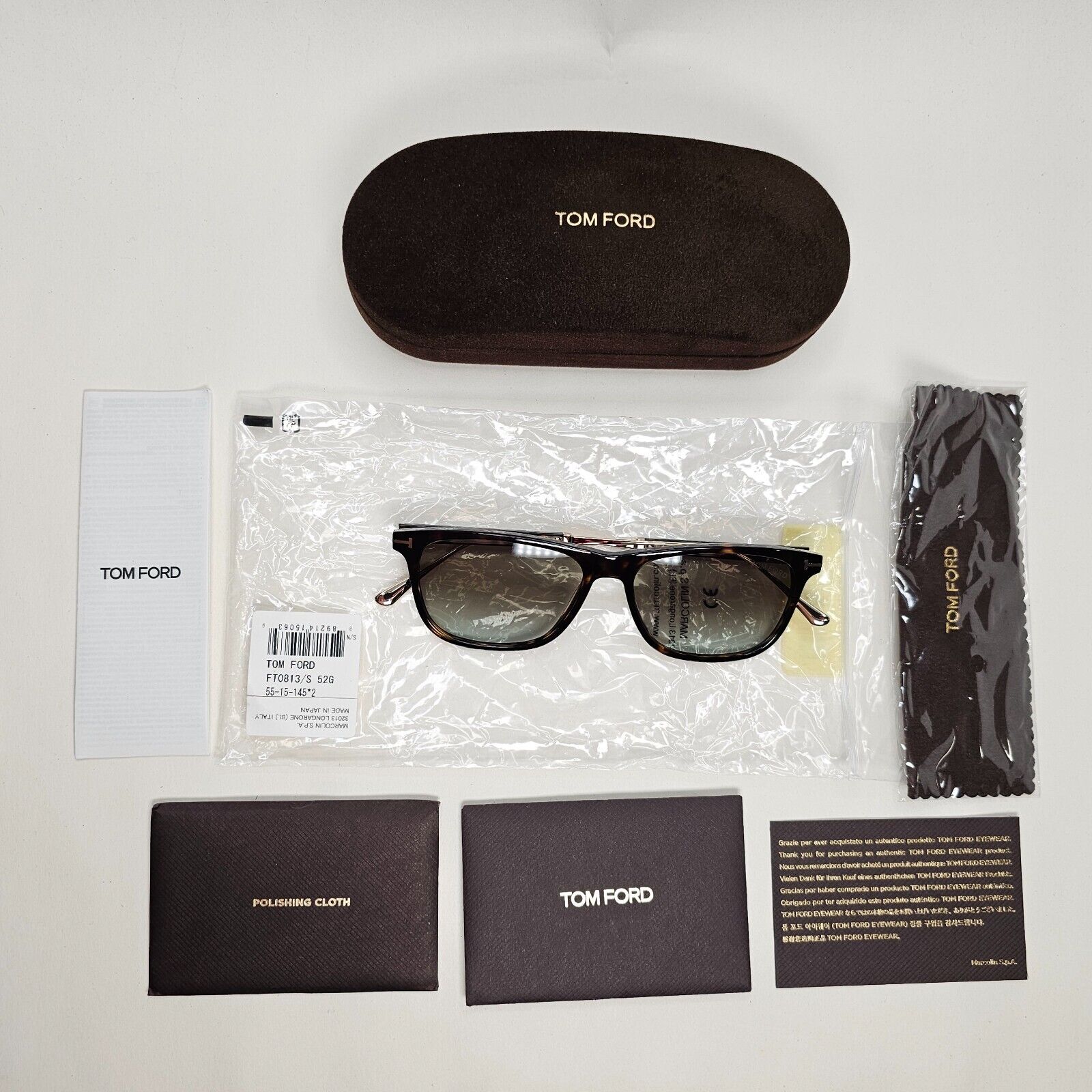 Tom Ford Sunglasses Caleb Titanium Brown Gold Japan FT0813 TF 813 52G 55mm
