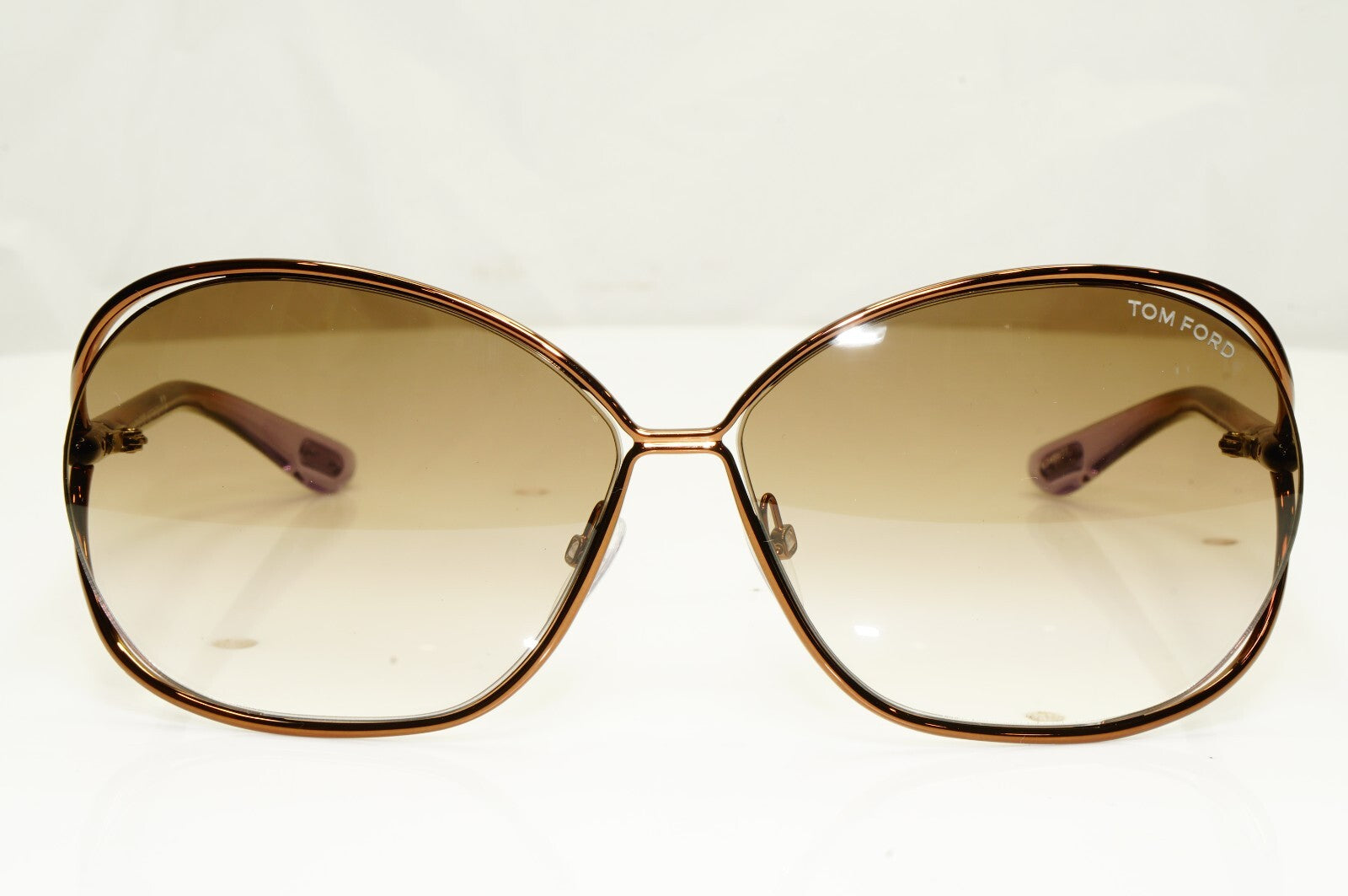 Authentic TOM FORD Womens Sunglasses Shiny Bronze Brown Carla TF157 48F [a]