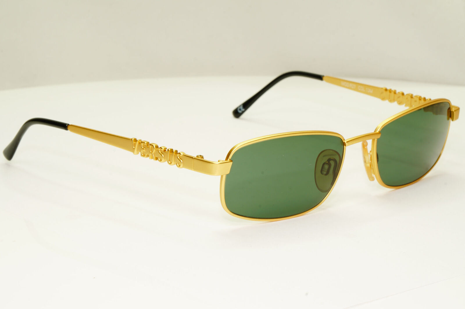 Versus 1995 Vintage Gold Green Metal Sunglasses Gianni Versace MOD R27 COL 13M