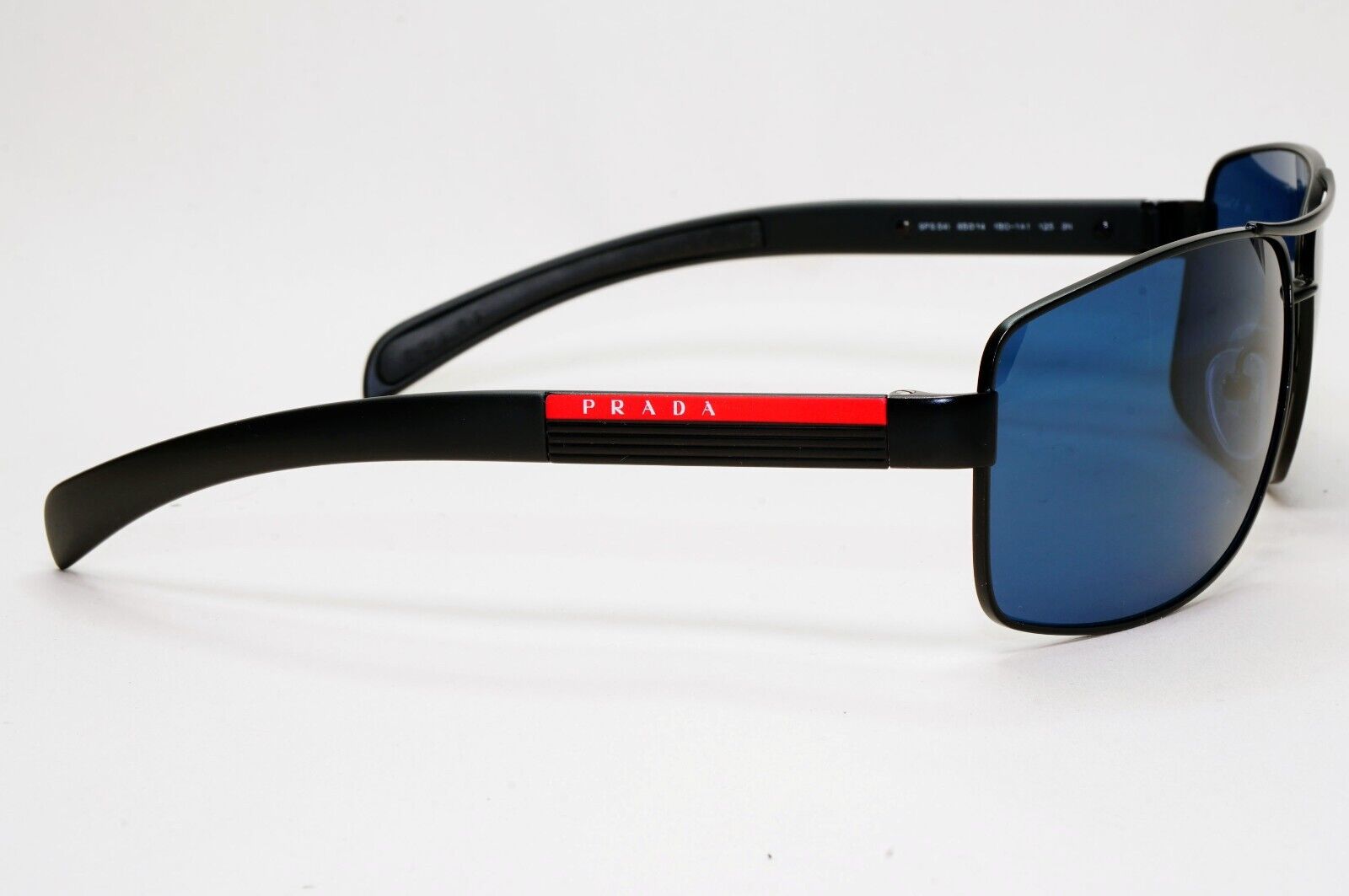 Prada Sunglasses Black Matte Blue Wrap Navigator PS54IS SPS 54I 1BO-1A1 210924