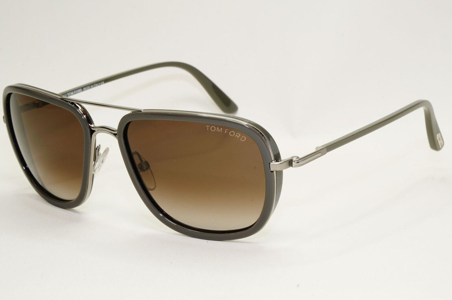 Tom Ford Sunglasses Riccardo Grey Brown Gradient Navigator TF 340 14K FT0340