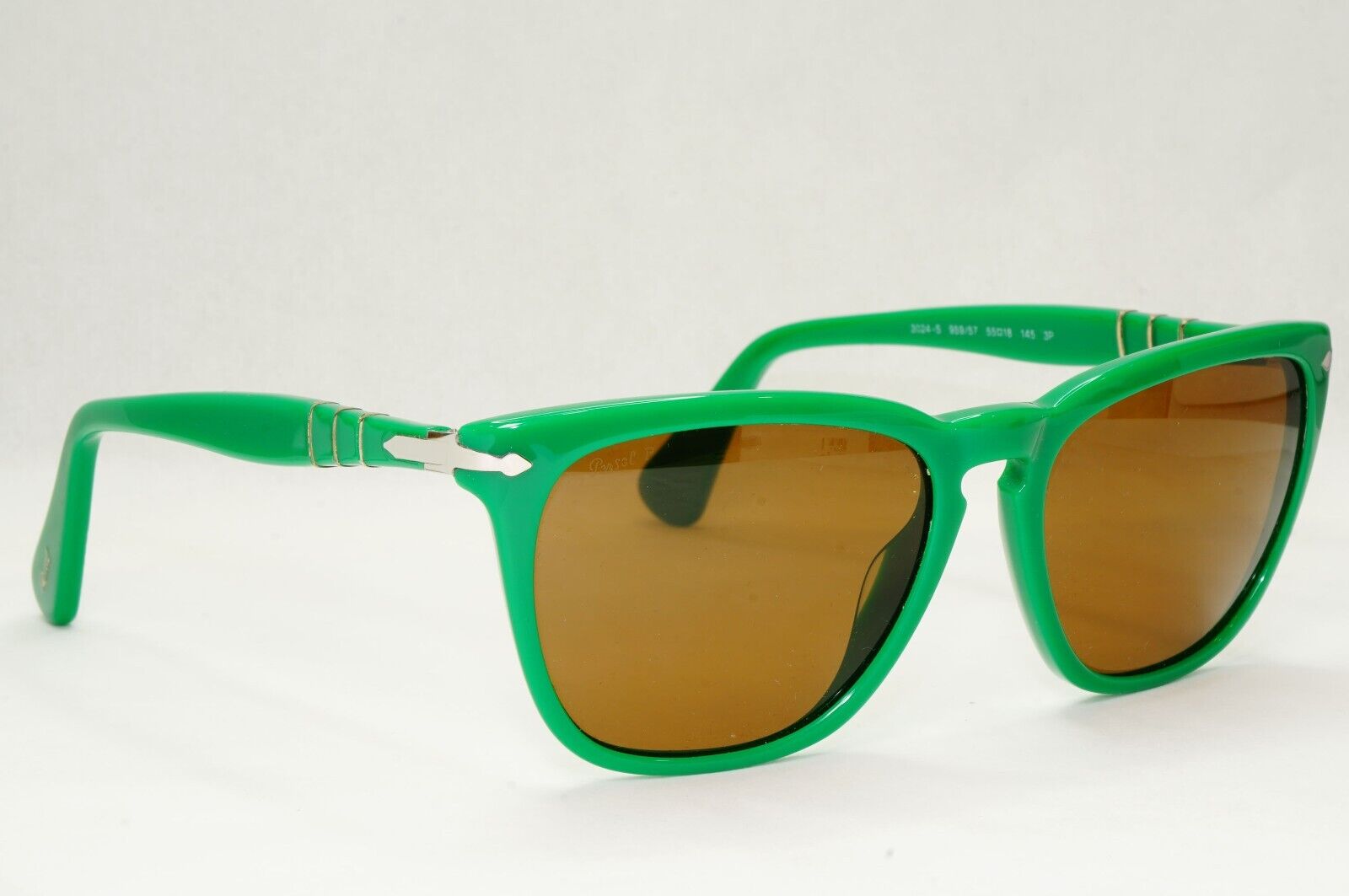 Persol Sunglasses 2012 Capri Polarized Green Brown Square 3024-S 959/57 55mm