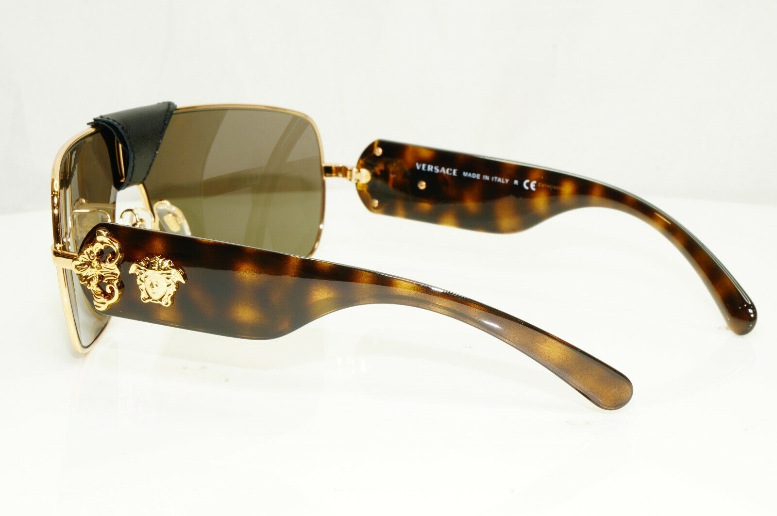 Authentic VERSACE Sunglasses Brown Mens Unisex Square Gold Medusa 2207-Q 1002/3