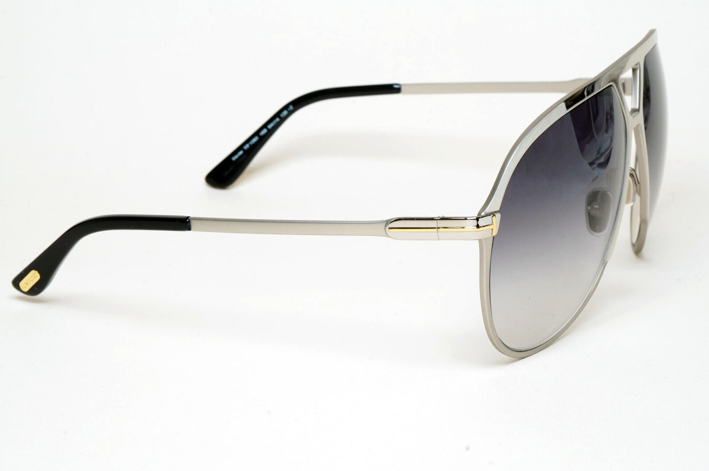 Tom Ford Sunglasses Xavier Silver Grey Gradient Large Pilot Metal TF 1060 16B A