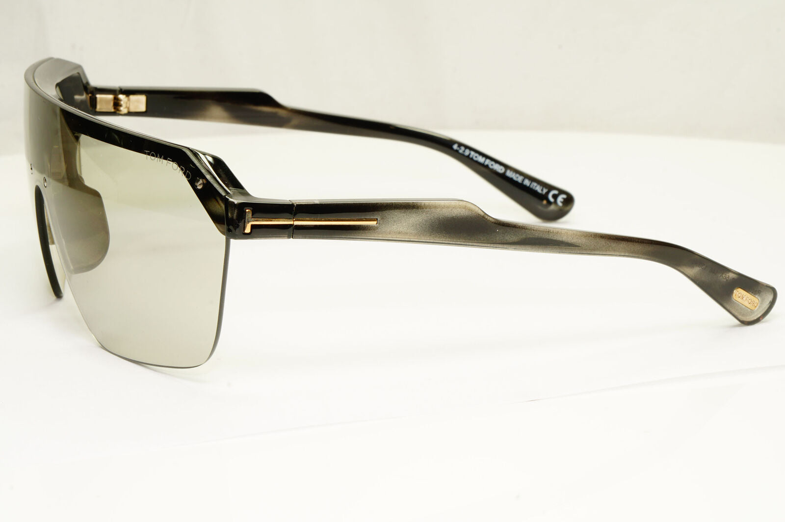 Authentic Tom Ford Mens Shield Visor Grey Havana Sunglasses Razor TF 797 56A
