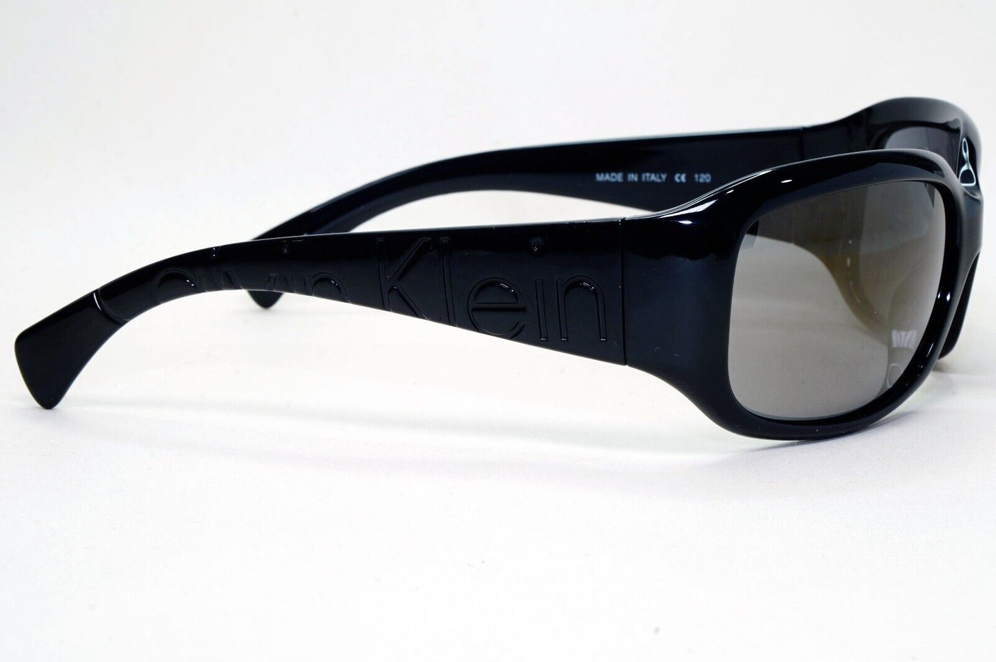 Calvin Klein Sunglasses 2005 Vintage Black Grey Wrap Retro 838S 090 121124