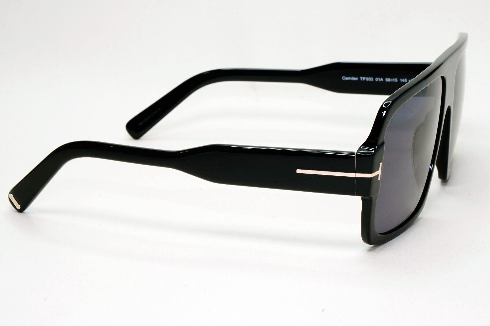 Tom Ford Sunglasses Camden Black Glossy Square Navigator TF 933 FT0933 01A 58mm