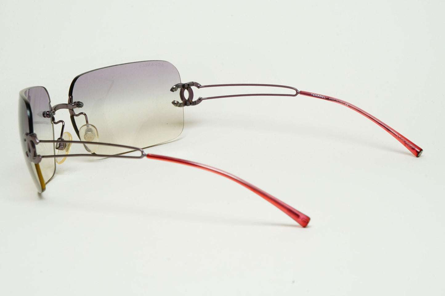 Chanel Sunglasses 2002 Vintage Grey Pale Violet Rimless 4068 c.228/8H 200225