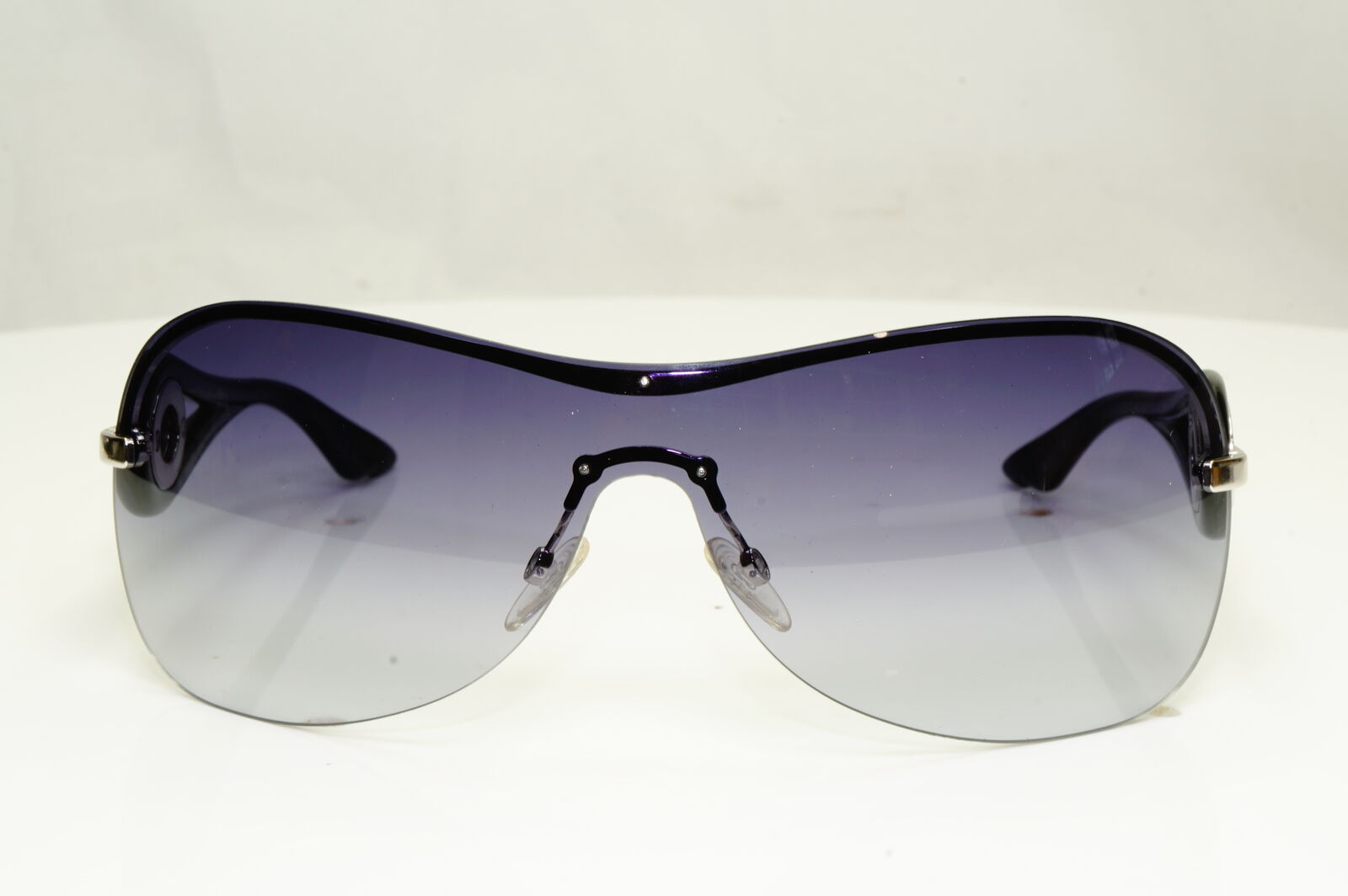 Authentic Dior Womens Shield Black Visor Shield Sunglasses Volute 3 Strass RZSJJ