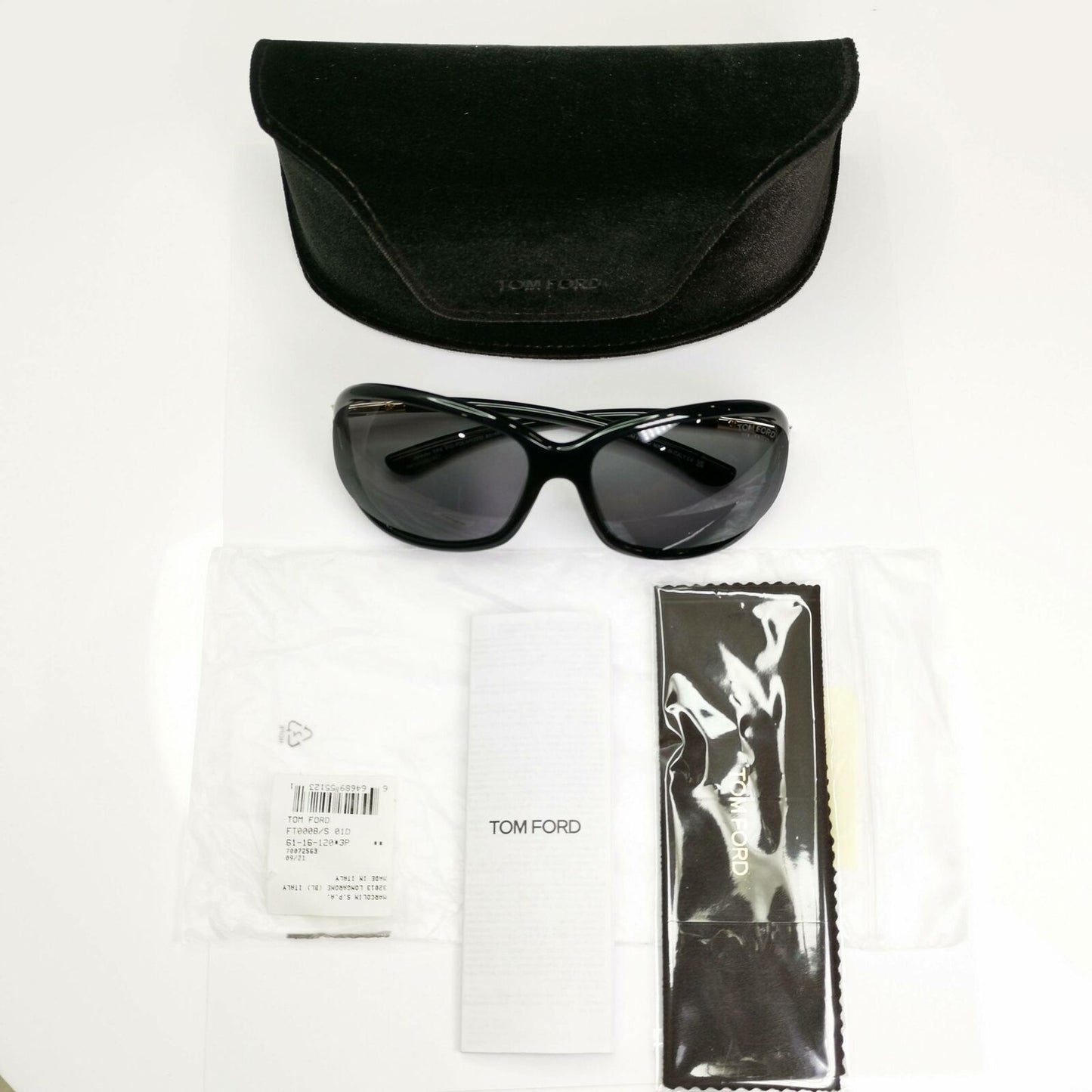 Authentic Tom Ford Womens Black Gold Polarized Sunglasses Jennifer TF 8 01D