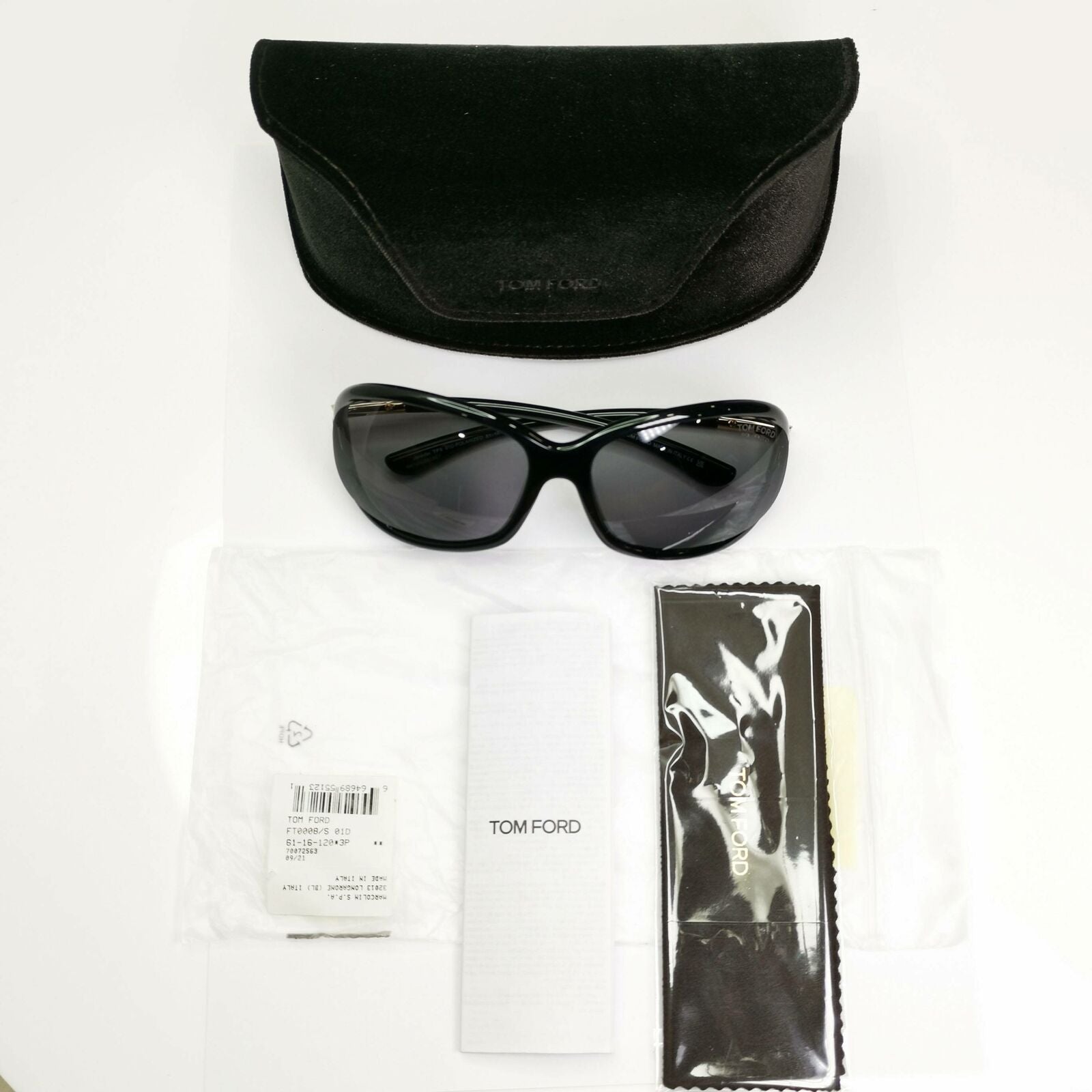 Authentic Tom Ford Womens Black Gold Polarized Sunglasses Jennifer TF 8 01D