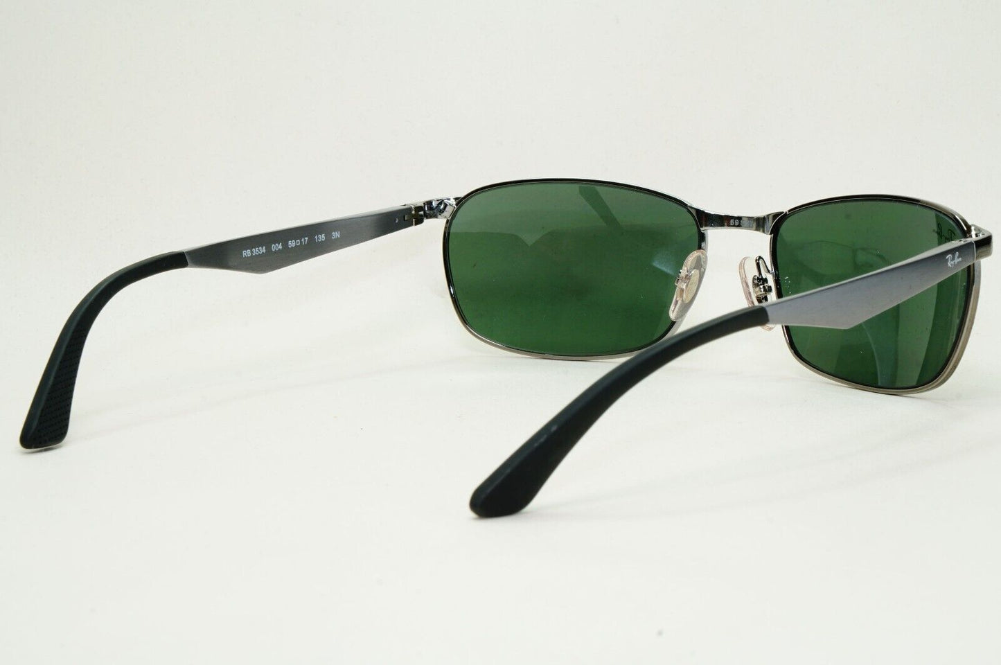 Ray-Ban Sunglasses Gunmetal Green Brushed Aluminium Metal RB 3534 004 59mm