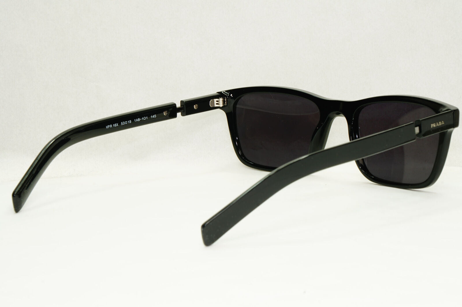 Prada Sunglasses Black Square Glossy Mens Fashion PR16XV VPR 16X 1AB-1O1 53mm