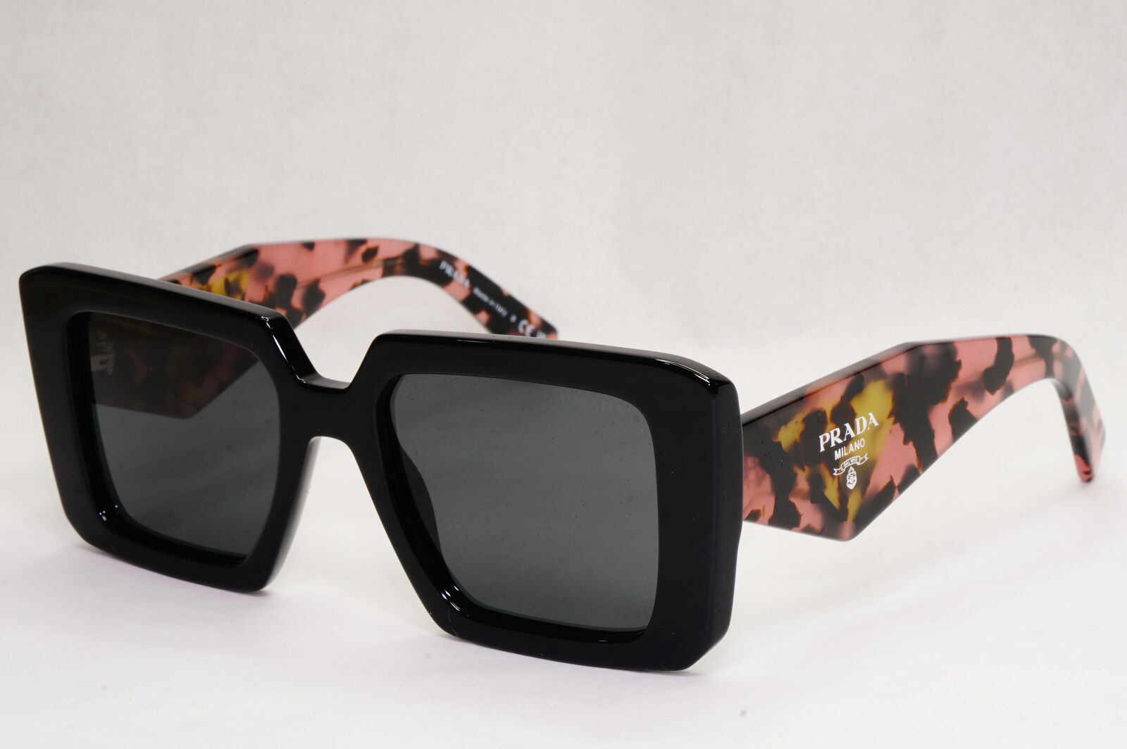 Prada Sunglasses Symbole Oversized Black Pink Tortoise PR23YS SPR 23Y 1AB-5S0