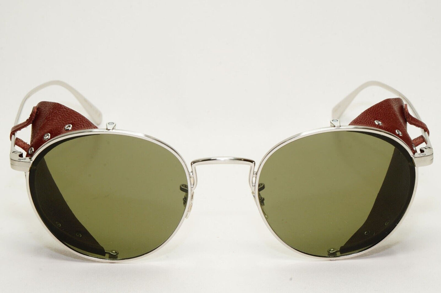Oliver Peoples Sunglasses Cesarino-L Silver Green Side Shields OV 1323S 5254/52