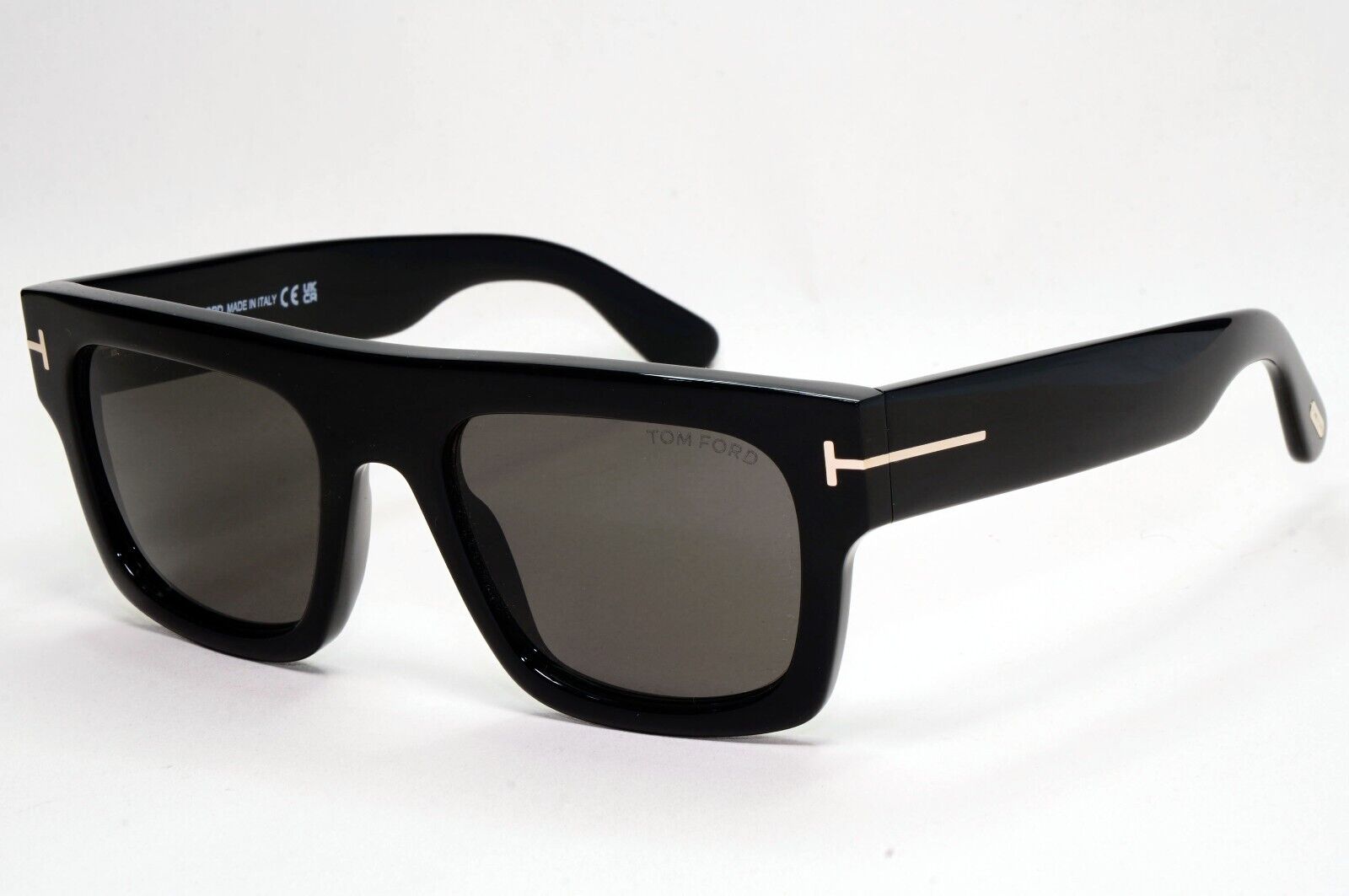 Tom Ford Sunglasses Fausto Black Glossy Square Thick Rim Heavy TF 711 FT0711 01A