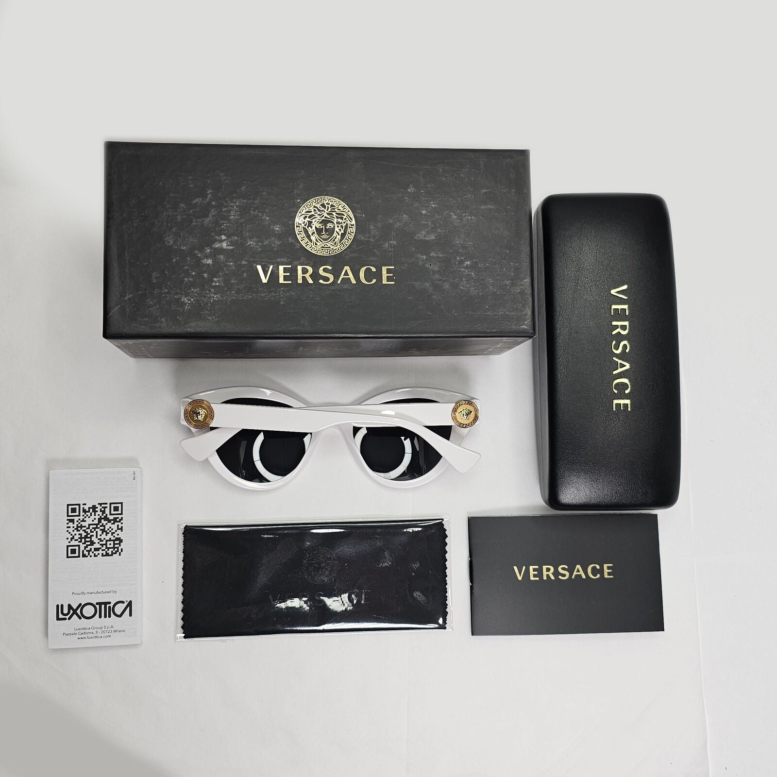 Versace Sunglasses White Gold Medusa Fashion MOD VE 4435 314/87 52mm