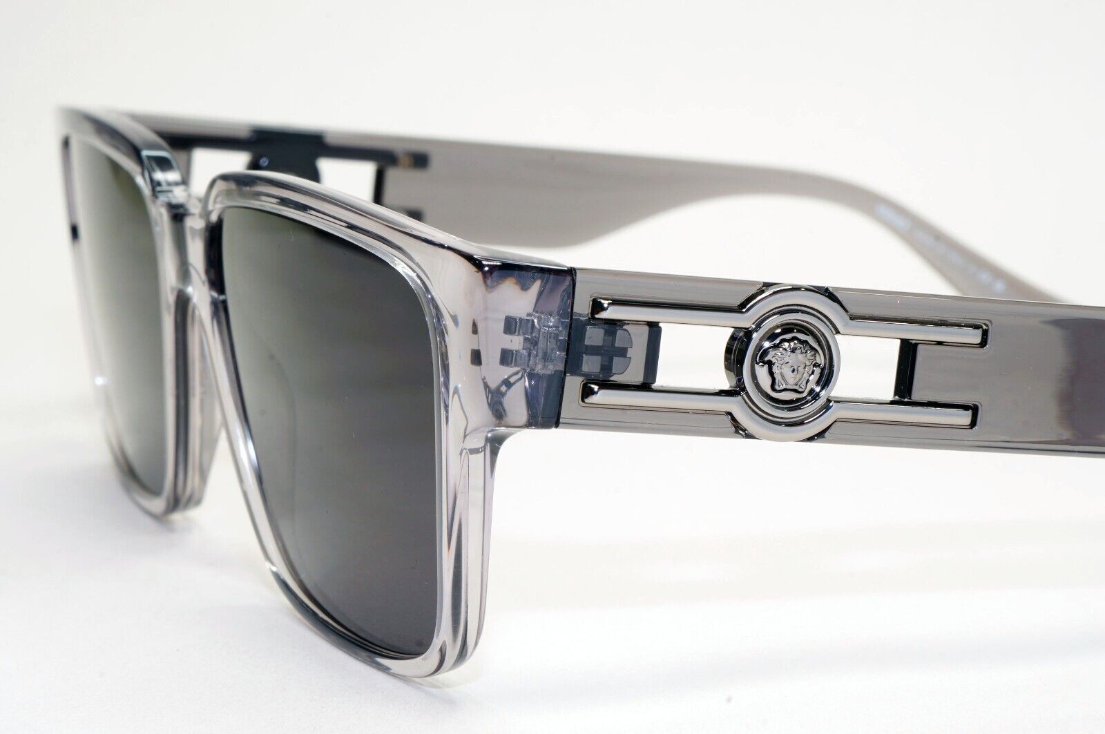 Versace Sunglasses Black Grey Transparent Square Medusa MOD VE 3346 593 55mm