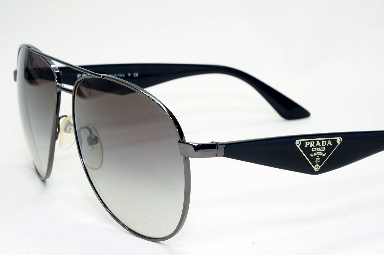 Prada Sunglasses Triangle Logo Pilot Black Grey PR53QS SPR 53Q 5AV-0A7 281024