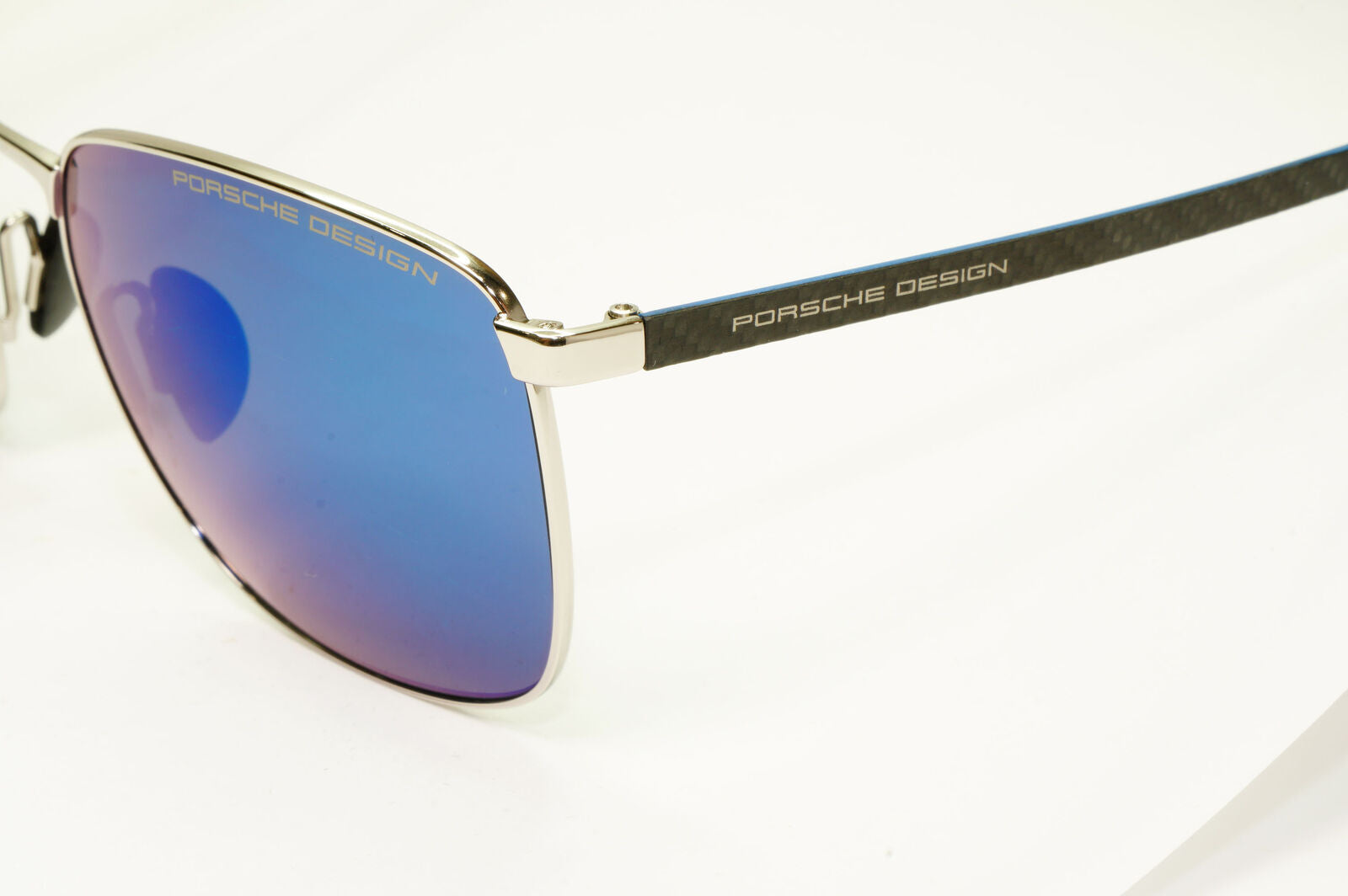 Porsche Design Carbon Fibre Sunglasses Blue Palladium Silver Mirror P8910 D 58mm