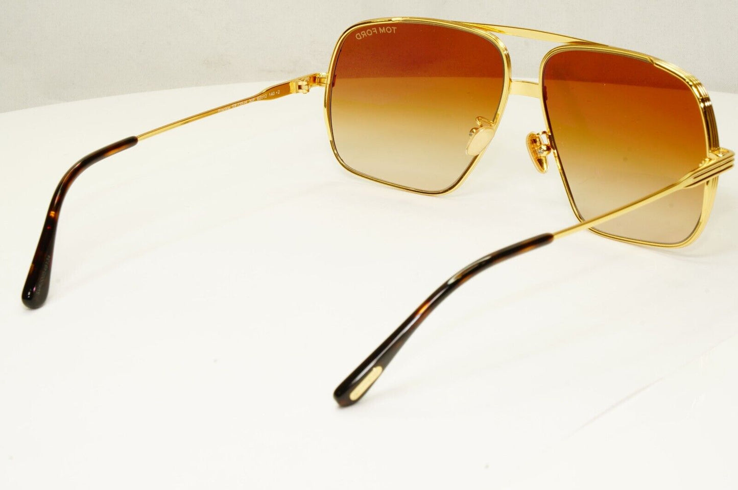 Tom Ford Gold Brown Pilot Arista Square Mens Sunglasses Frankie TF 735-H 30F [A]