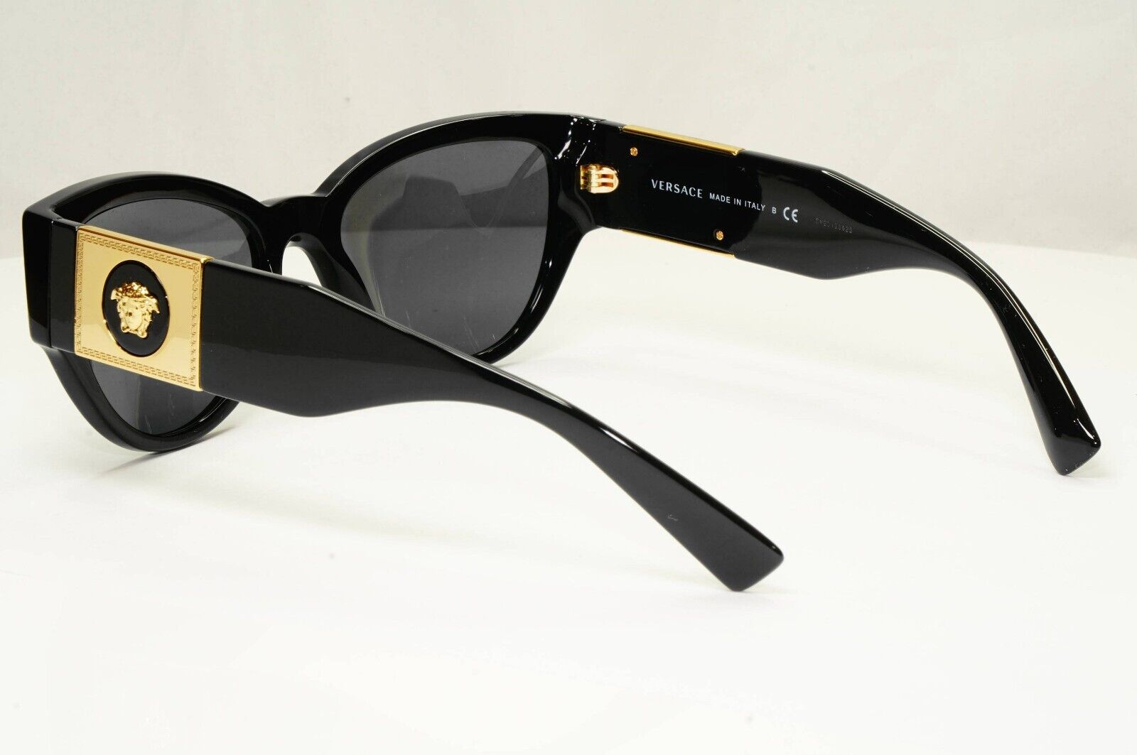 Versace Sunglasses Black Gold Medusa Glossy Square MOD VE4398 GB1/87