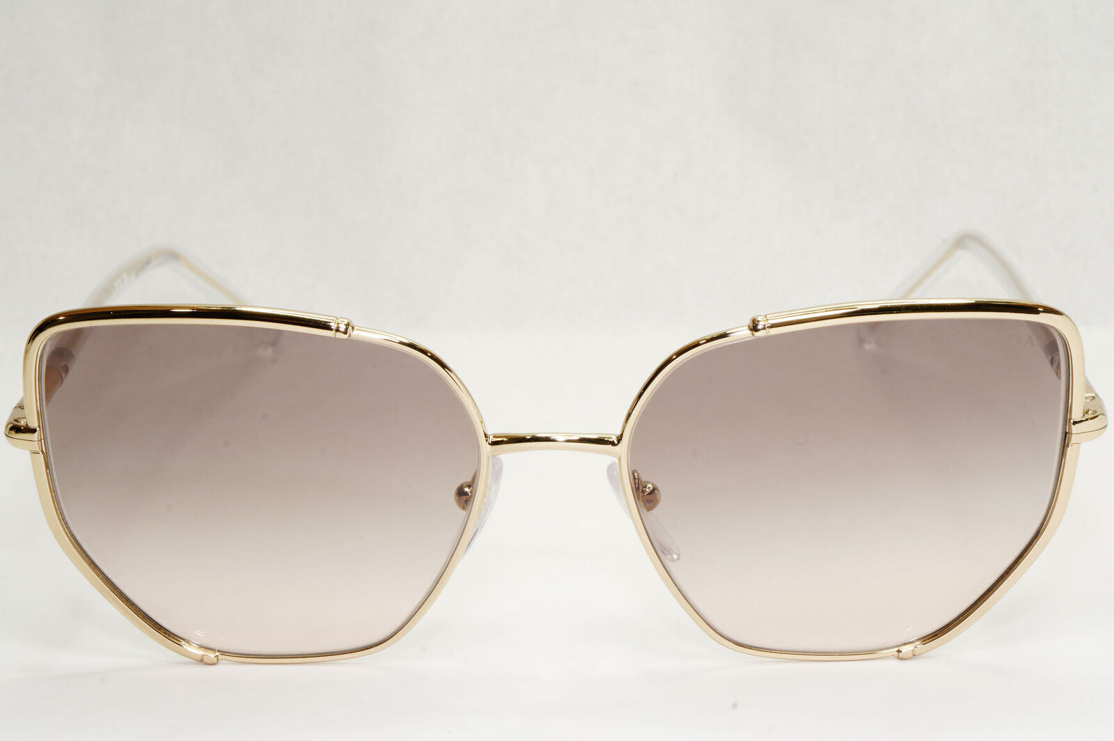 Prada Sunglasses Gold Grey Gradient Metal Square PR50WS SPR 50W ZVN-4K0 58mm