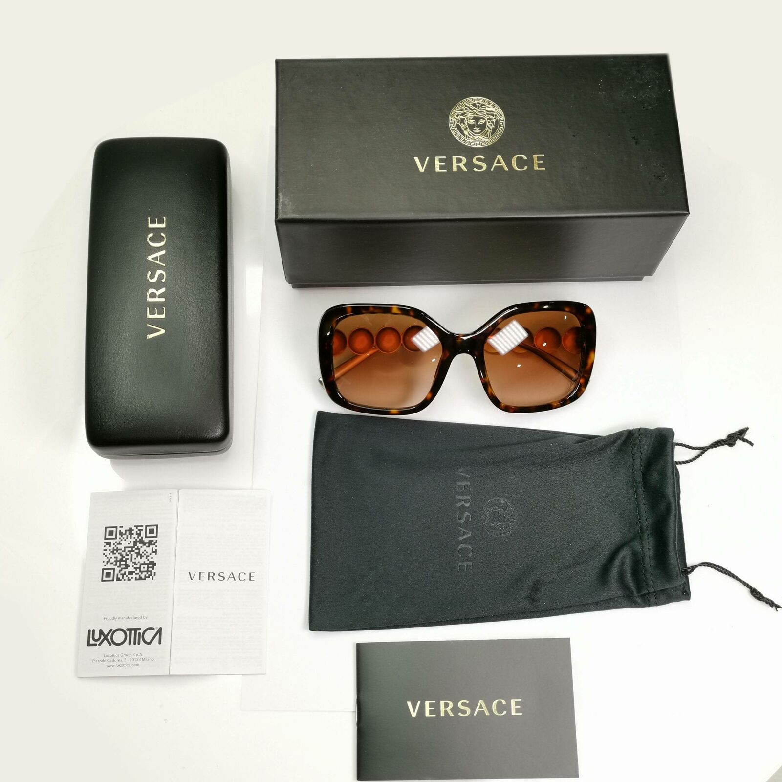 Authentic Versace Womens Square Sunglasses Gold Medusa MOD 4375 108/13