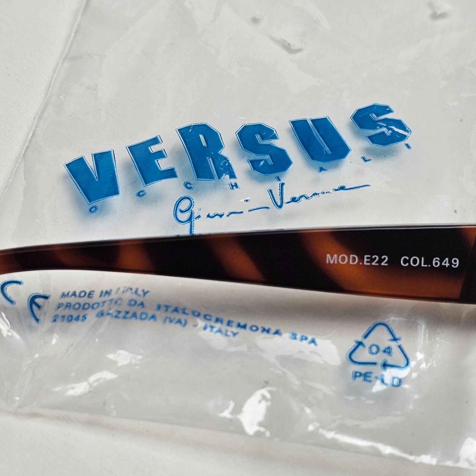 Versus Sunglasses 1996 by Gianni Versace Vintage Brown Gold Lion MOD E22 COL 649