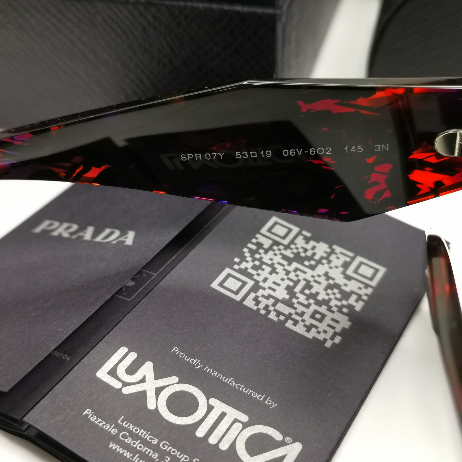 Prada Symbole Sunglasses Black Orange Purple Marble PR07YS SPR 07Y 06V6O2