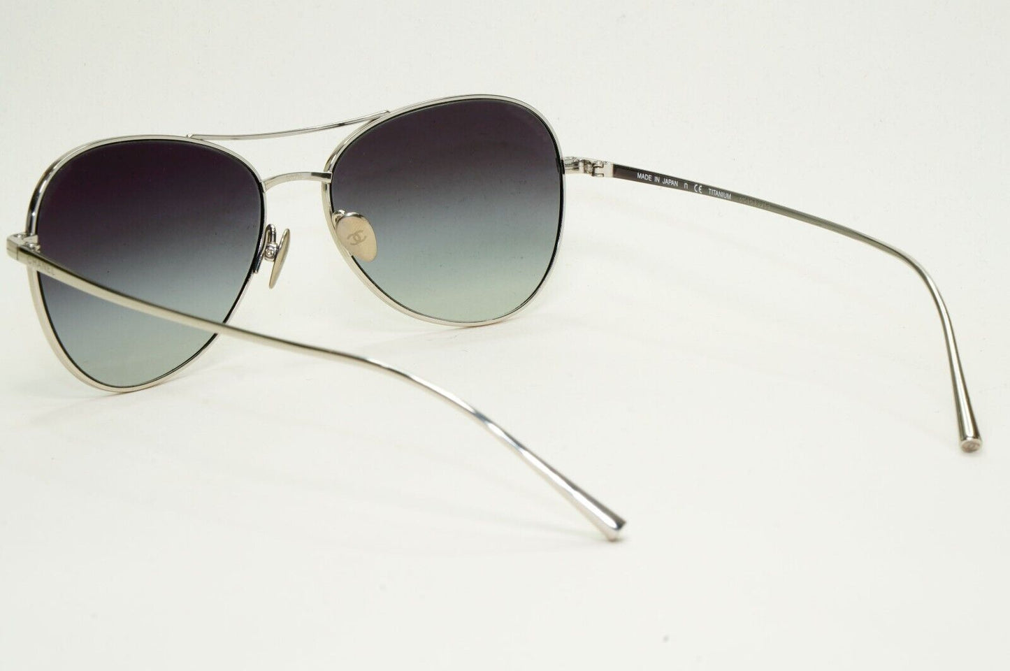 Chanel Sunglasses Titanium Silver Pilot Grey Gradient Metal 4259-T c.124/S6 56mm