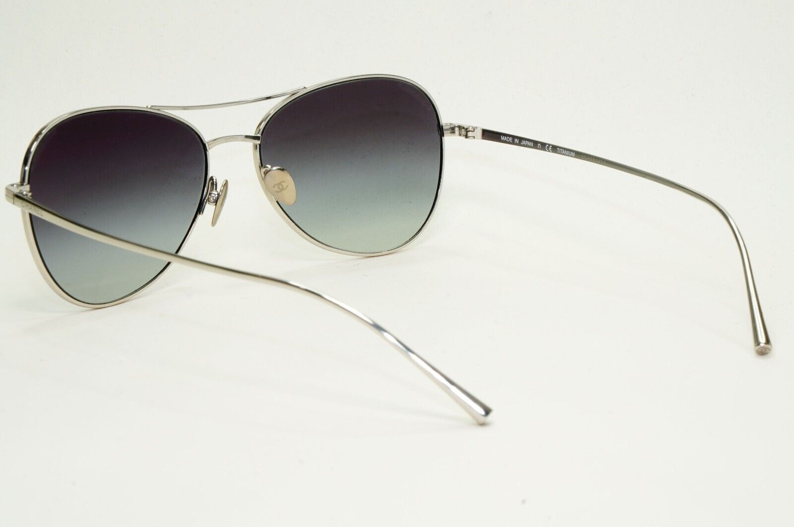 Chanel Sunglasses Titanium Silver Pilot Grey Gradient Metal 4259-T c.124/S6 56mm