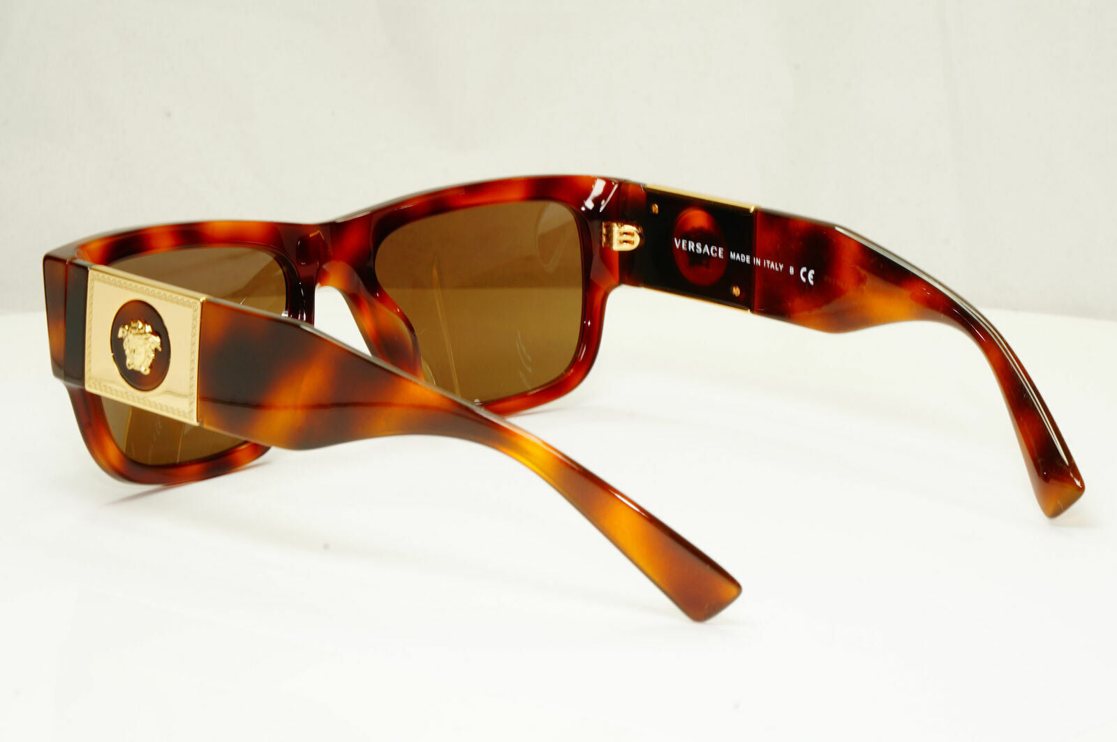 Versace Sunglasses Gold Medusa Large Brown Havana Tortoise Mens 4406 5217/73