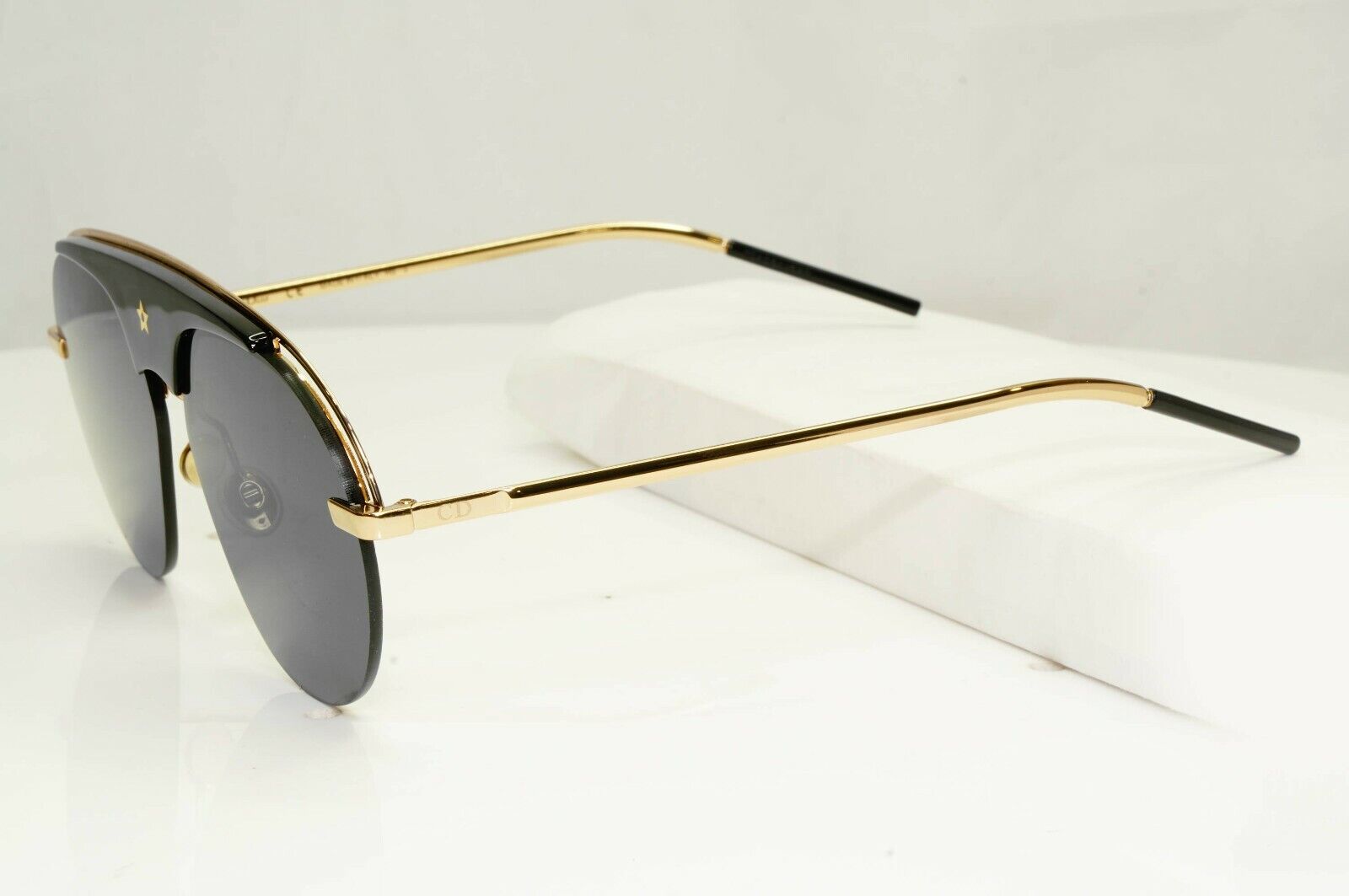 Dior Gold Black Pilot Metal Sunglasses Revolution 2M22K Star Womens Mens