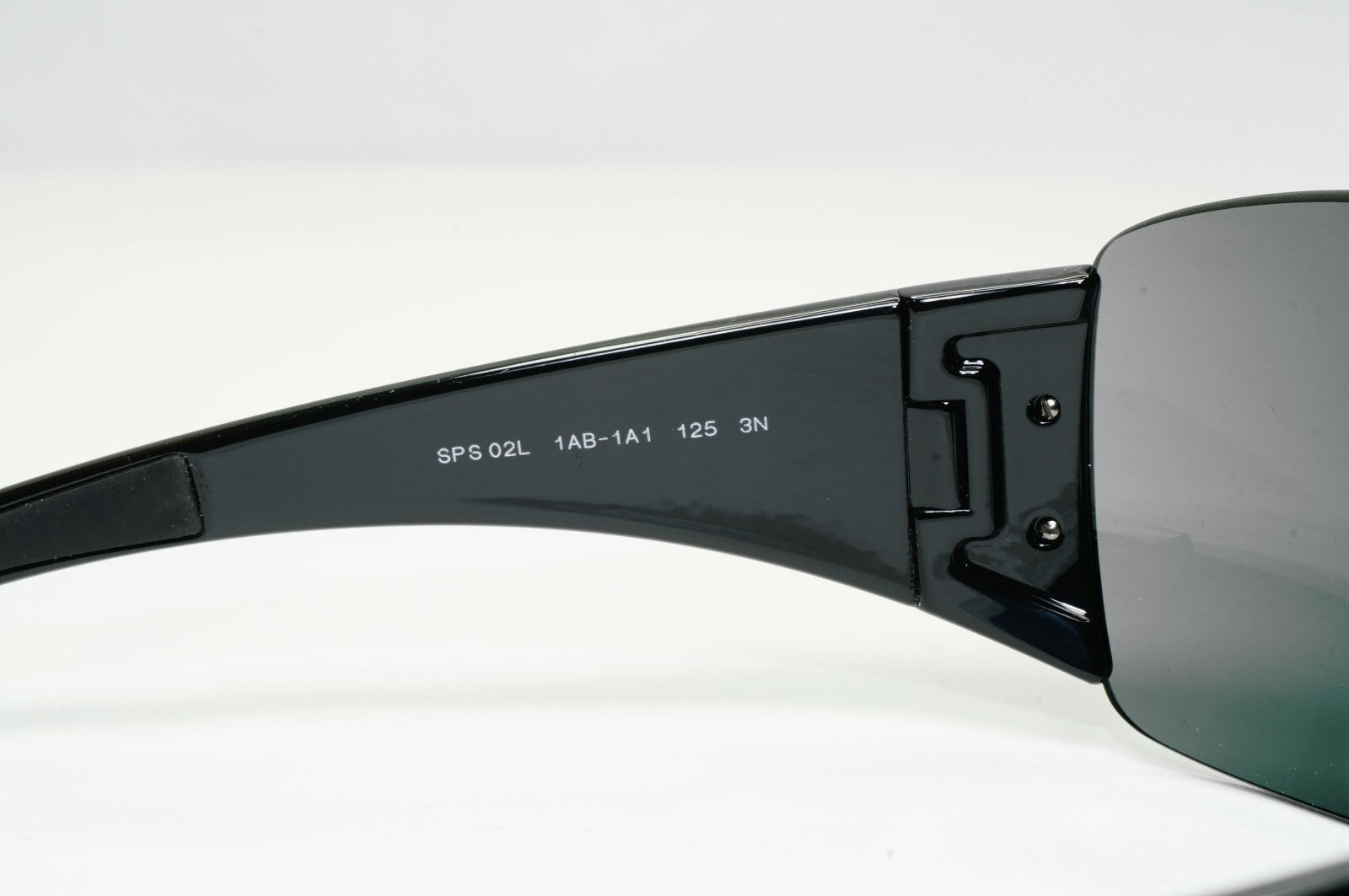 Prada Black Sunglasses Shield Visor Glossy Wrap Sport PS02LS SPS 02L 1AB-1A1 [a]