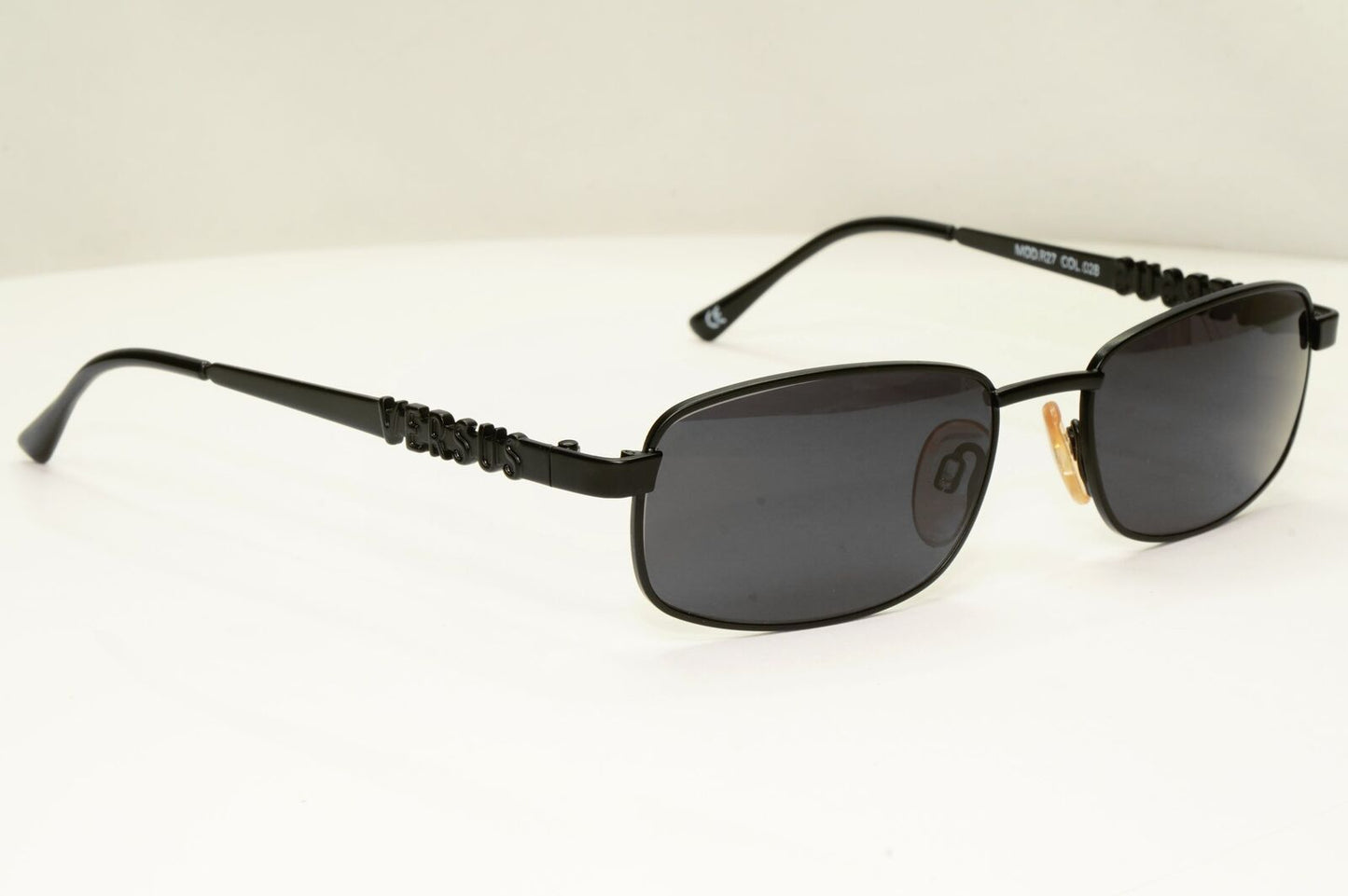 Versus 1995 Vintage Black Metal Sunglasses Gianni Versace MOD R27 COL 028
