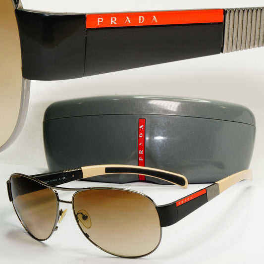 Prada Sunglasses 2006 Vintage Pilot Brown Black PS51HS SPS 51H 5AV-6S1 130224