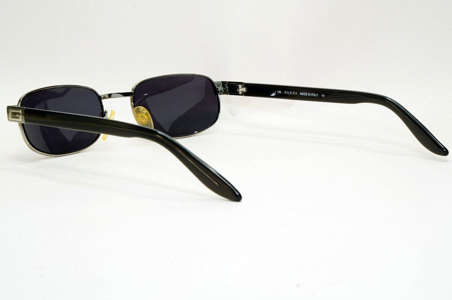 Gucci Sunglasses 1996 Vintage Black Silver Metal Rectangle GG 1639/S E4W 081124