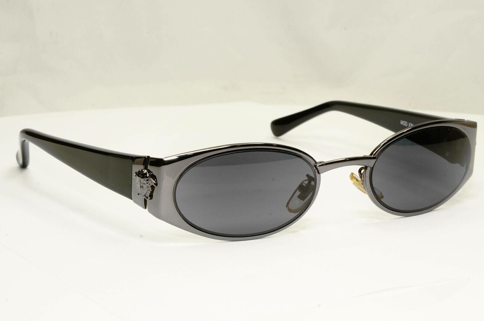 Gianni Versace 1996 Vintage Gunmetal Black Medusa Sunglasses MOD X30 COL 89M