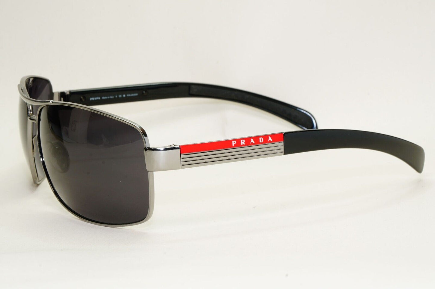 Prada Sunglasses Gunmetal Black Wrap Navigator PS54IS SPS 54I 5AV-5Z1 260724