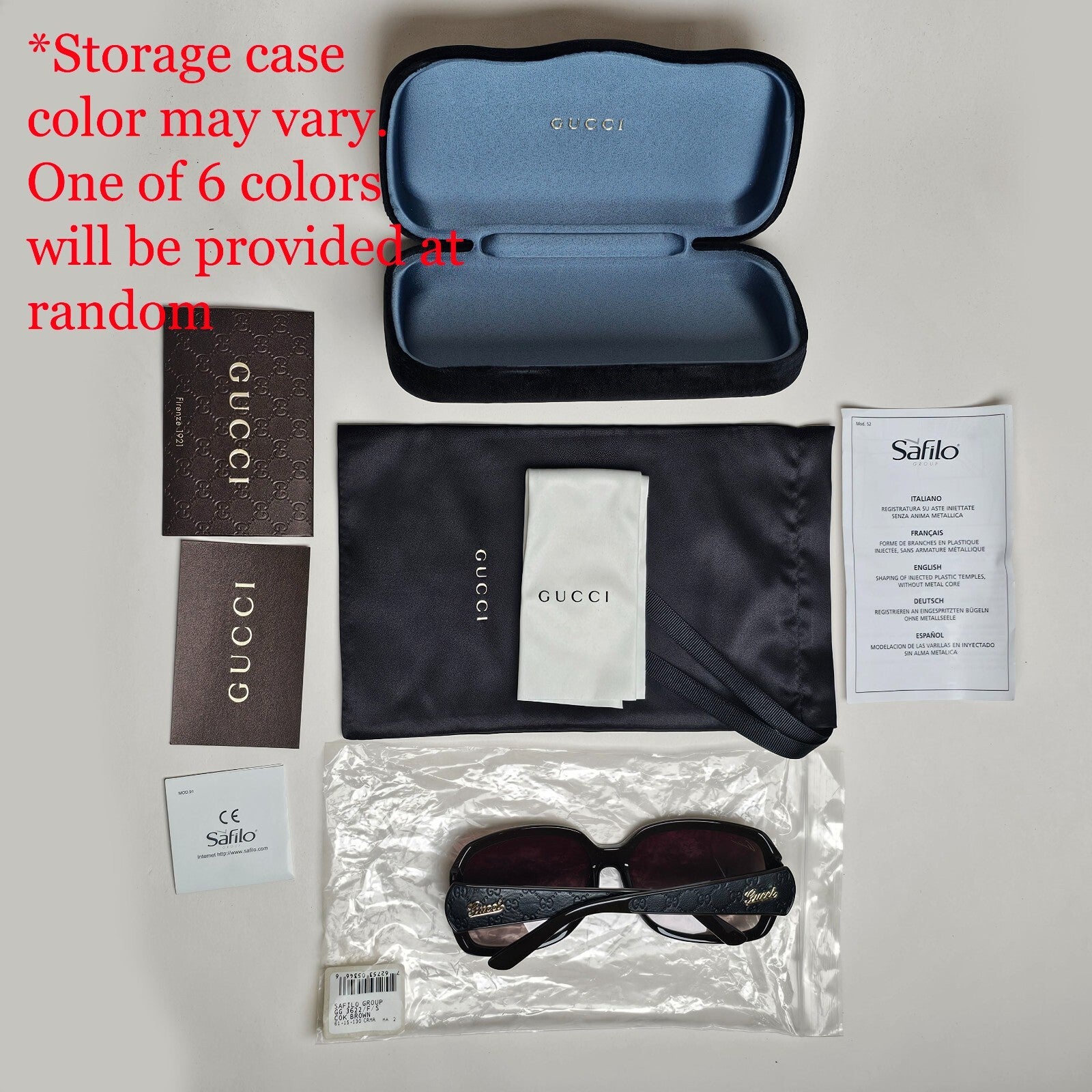 Gucci Sunglasses 2009 Vintage Leather Brown Black Square GG 3622/F/S COKHA 61mm