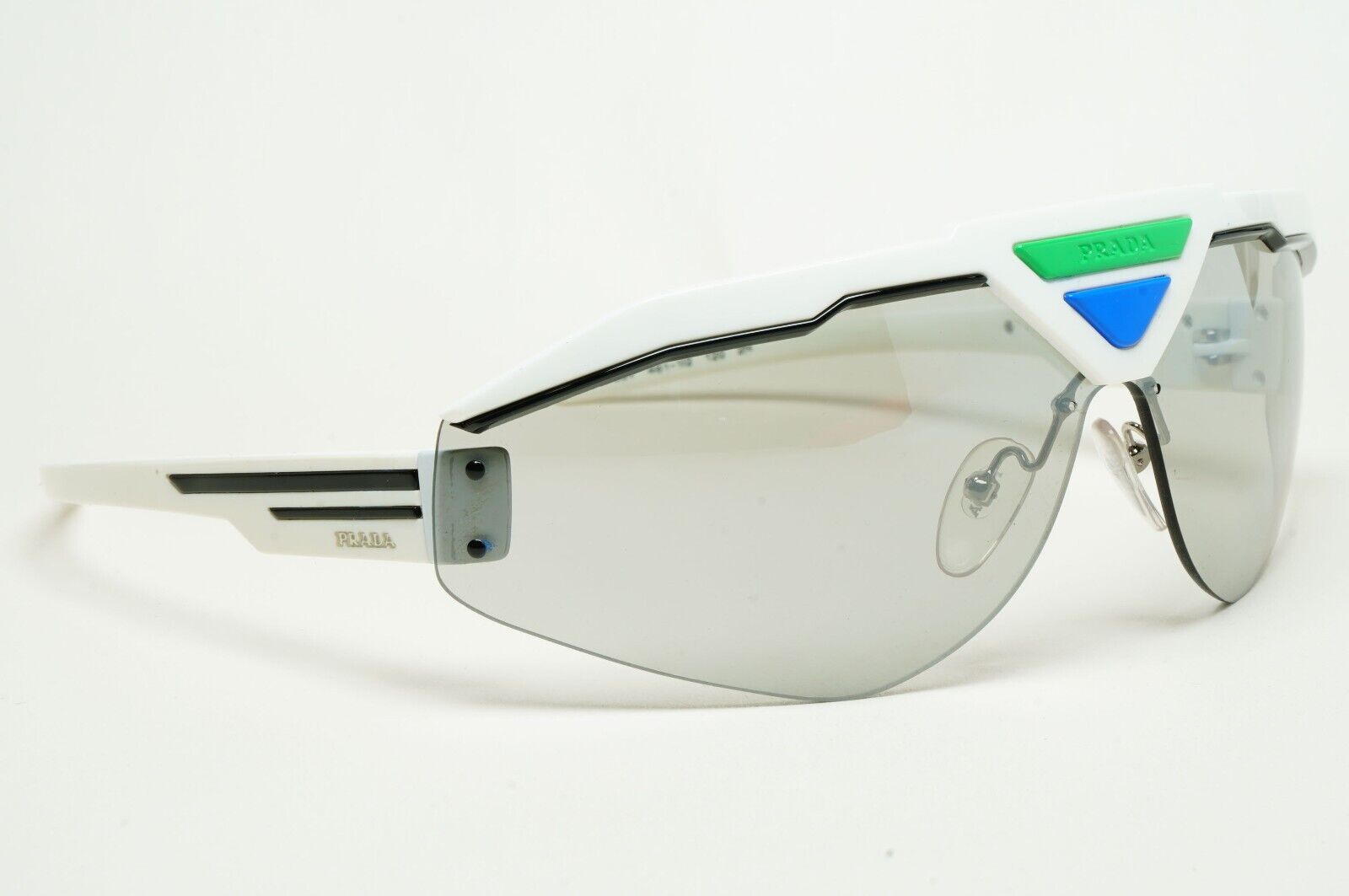 Prada Sunglasses Triangle White Shield Catwalk PR69VS SPR 69V 461-1I2 231124
