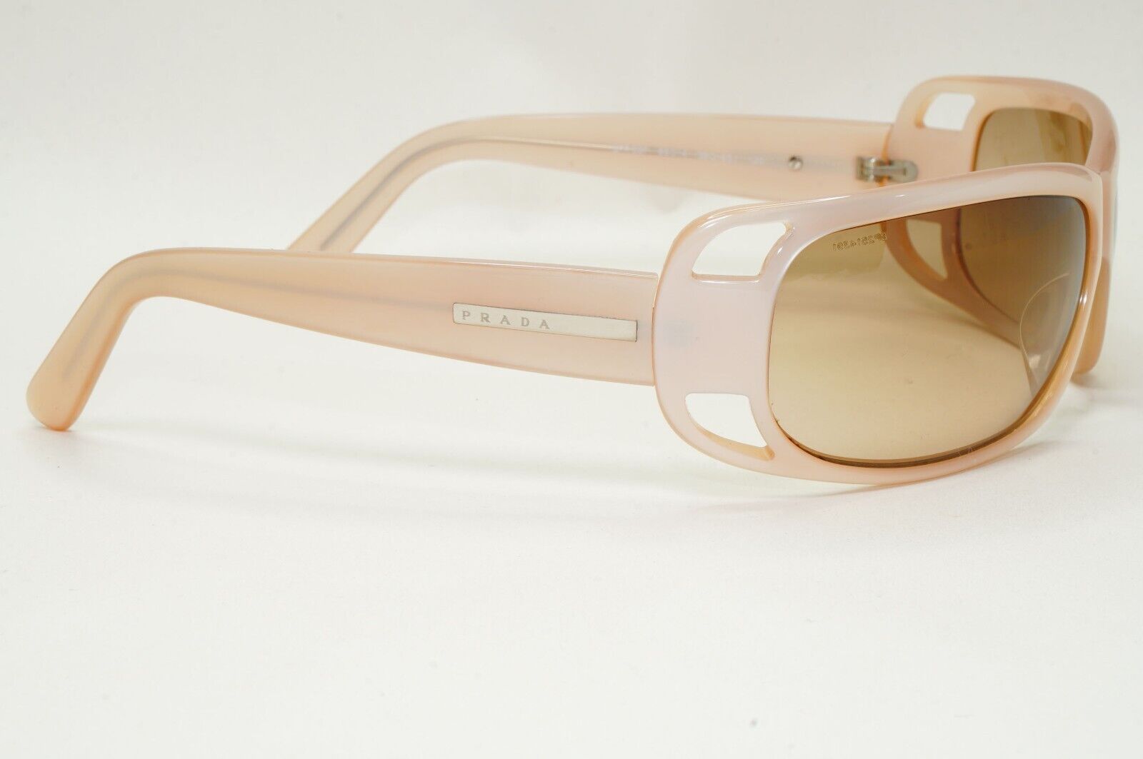 Prada Sunglasses 2005 Vintage Beige Brown Wrap PR02FS SPR 02F 3BQ-6S1 311024