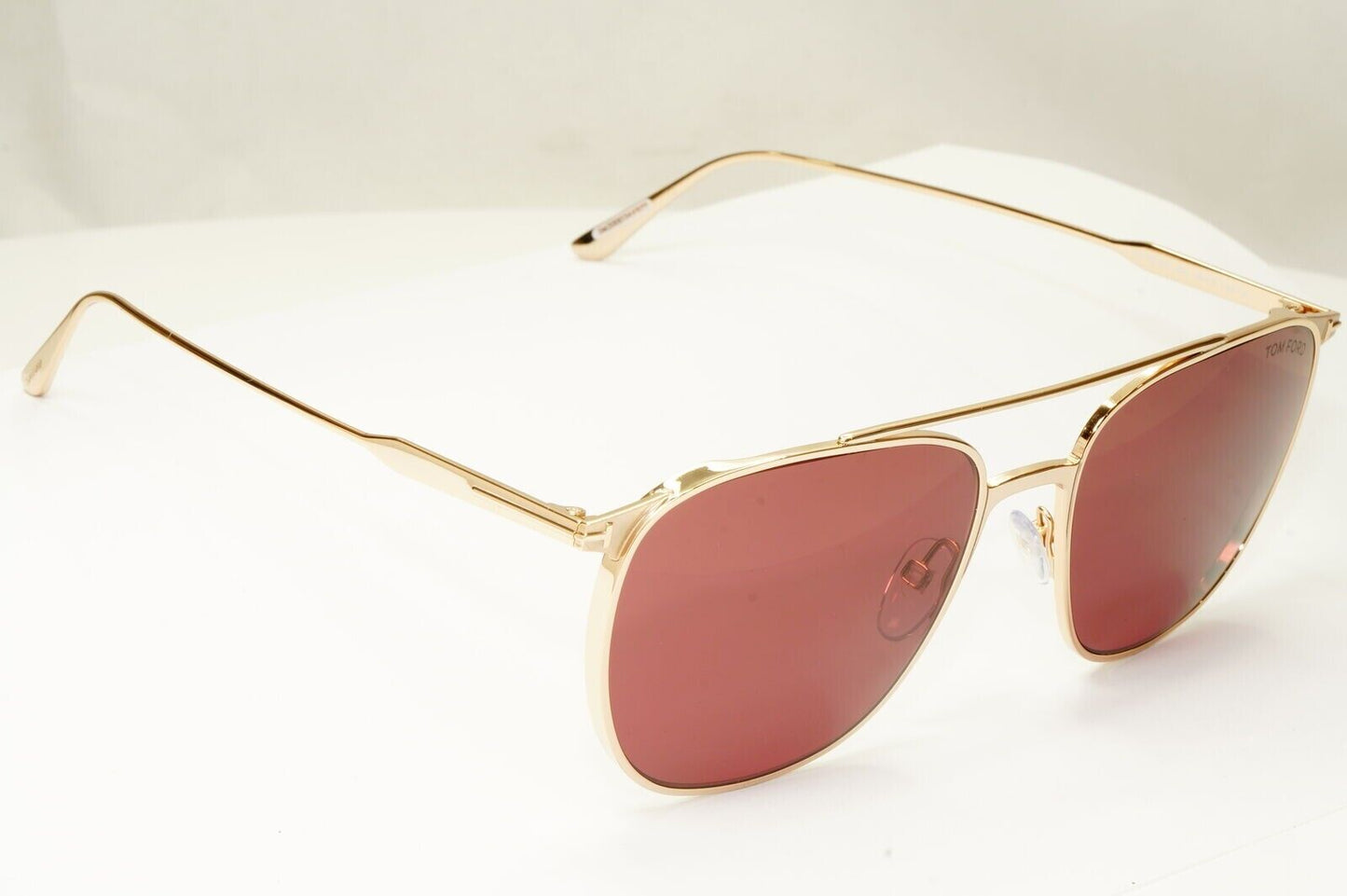 Tom Ford Gold Maroon Red Sunglasses Metal Square Pilot Kip TF 692 28S [B] 38998