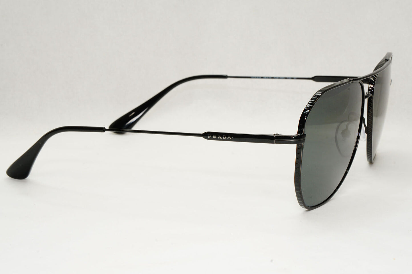 Prada Sunglasses Glass Lens Black Metal Pilot  PR63XS SPR 63X 1AB-08G 58mm