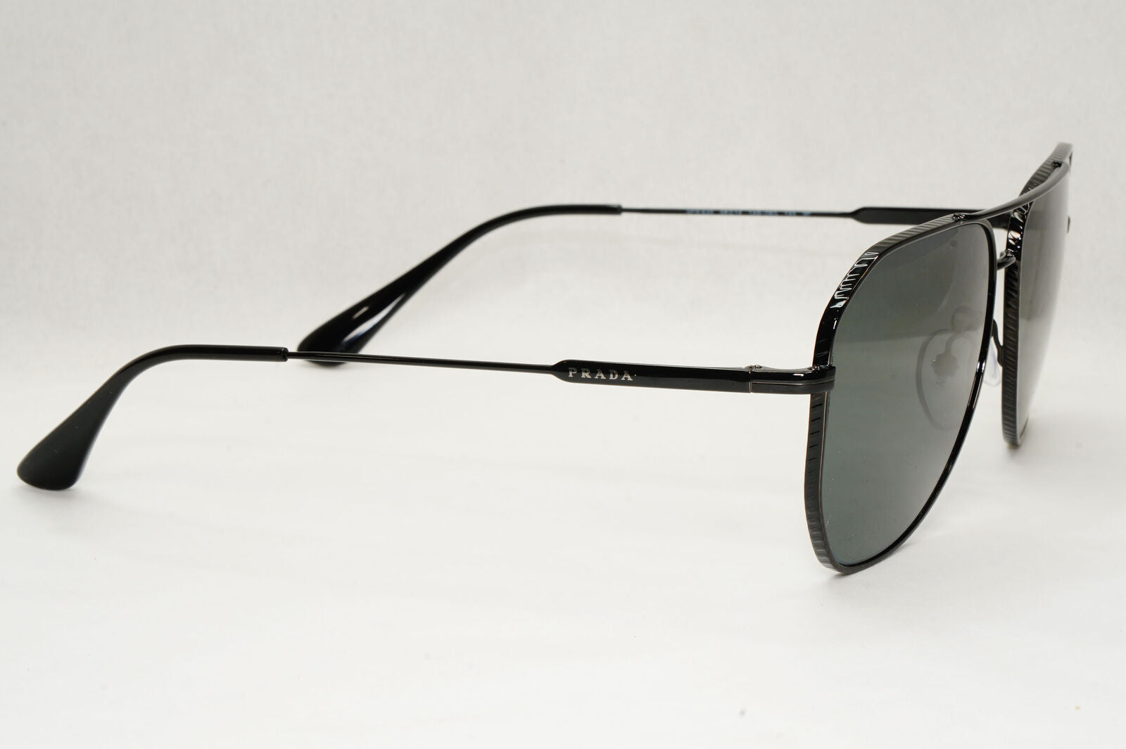 Prada Sunglasses Glass Lens Black Metal Pilot  PR63XS SPR 63X 1AB-08G 58mm