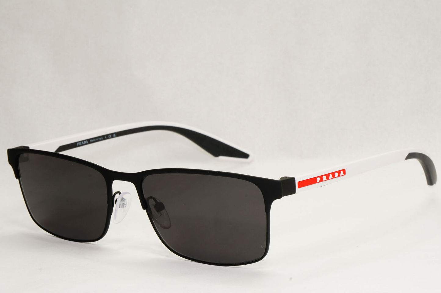 Prada Sunglasses Black White Red Linea Rossa Square PS50PV VPS 50P DG0-1O1 57mm