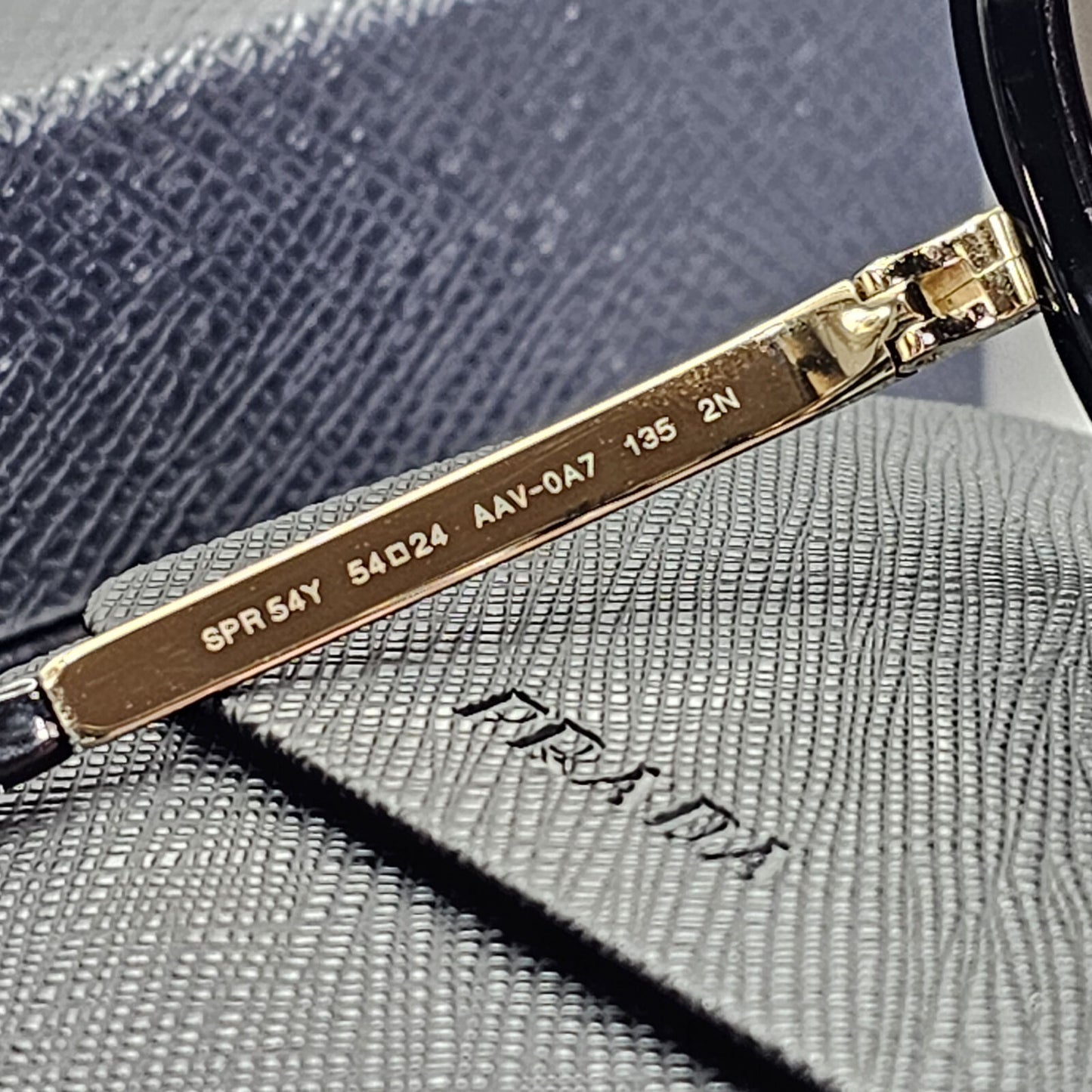 Prada Sunglasses Black Gold Grey Gradient Round PR54YS SPR 54Y AAV-0A7 54mm